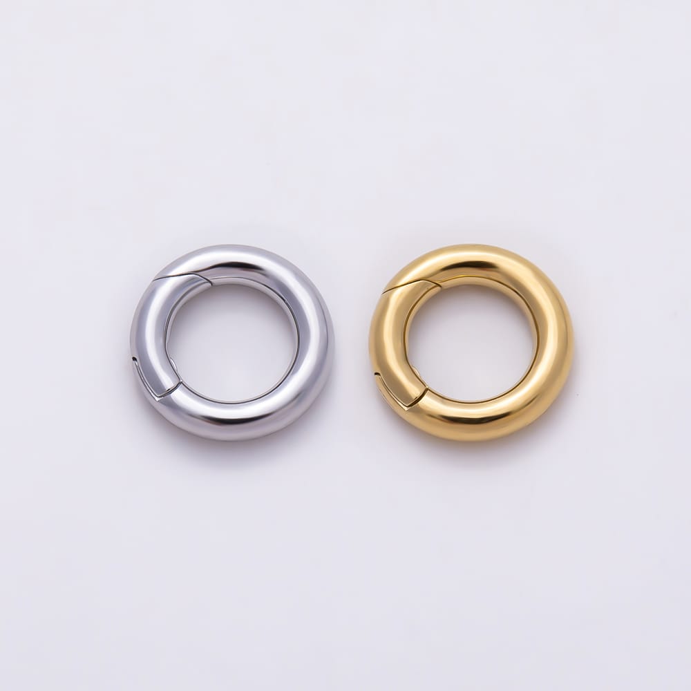 Stainless Steel 10mm Round Spring Snap Gate O-Ring Clasp Findings | Findings-00611 - Findings-00612