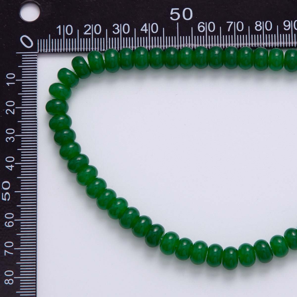 8mm Dark Green Nephrite Rondelle Natural Gemstone Bead Strand Finding | WA - 032 - DLUXCA