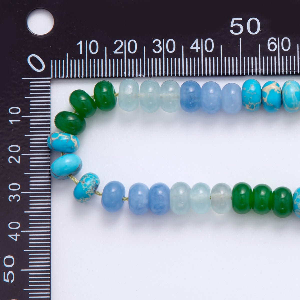 8mm Gradient Blue - Green Rondelle Natural Gemstone Bead Strand Finding | WA - 961 - DLUXCA