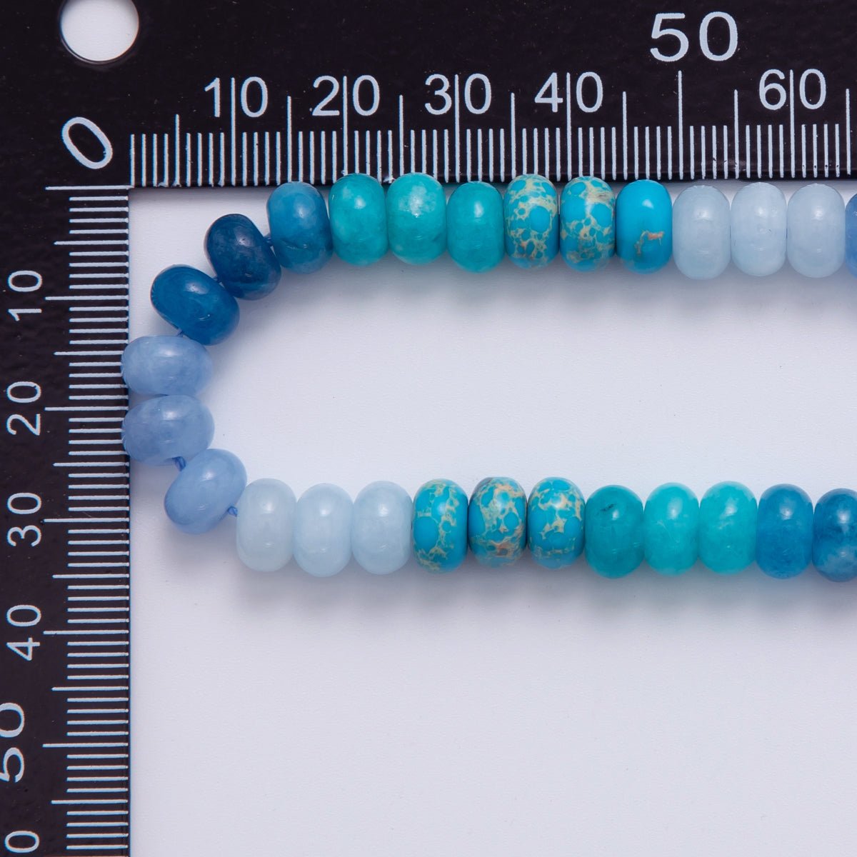 8mm Gradient Blue Rondelle Natural Gemstone Bead Strand Finding | WA - 983 - DLUXCA