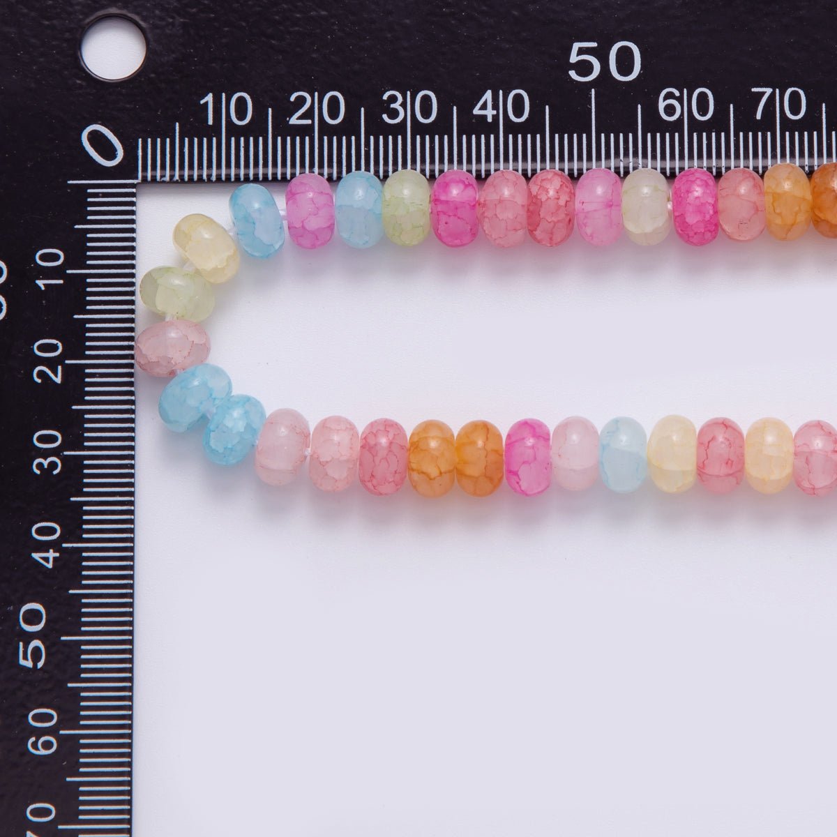 8mm Gradient Light Multicolor Quartz Rondelle Natural Gemstone Bead Strand Finding | WA - 910 - DLUXCA