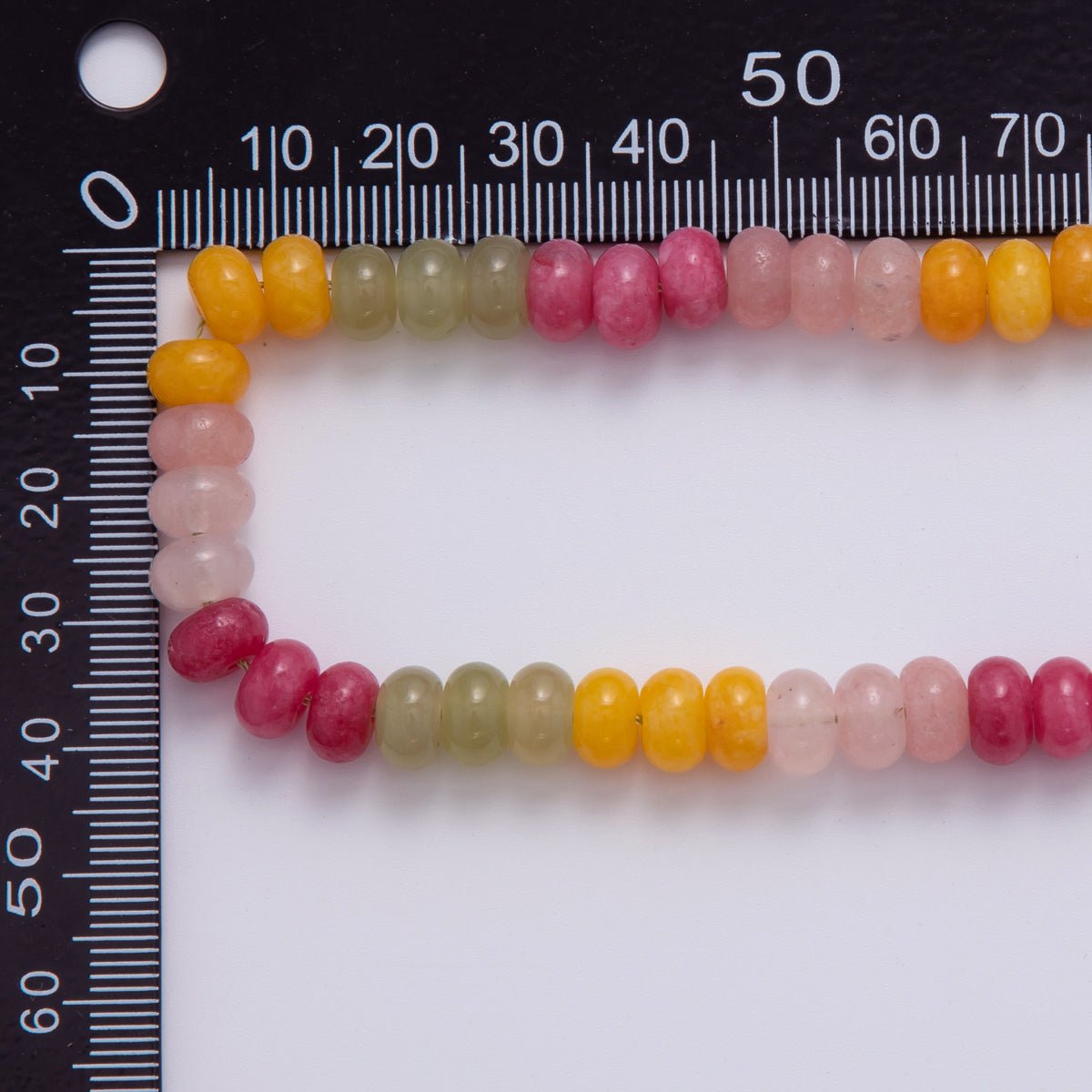 8mm Gradient Pink - Red - Green - Yellow Rondelle Natural Gemstone Bead Strand Finding | WA - 992 - DLUXCA