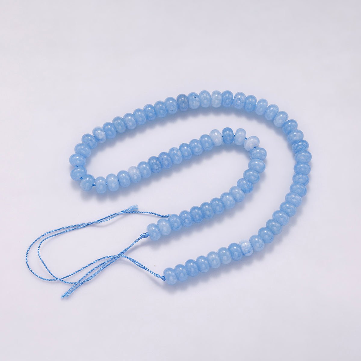 8mm Light Blue Agate Rondelle Natural Gemstone Bead Strand Finding | WA - 020 - DLUXCA
