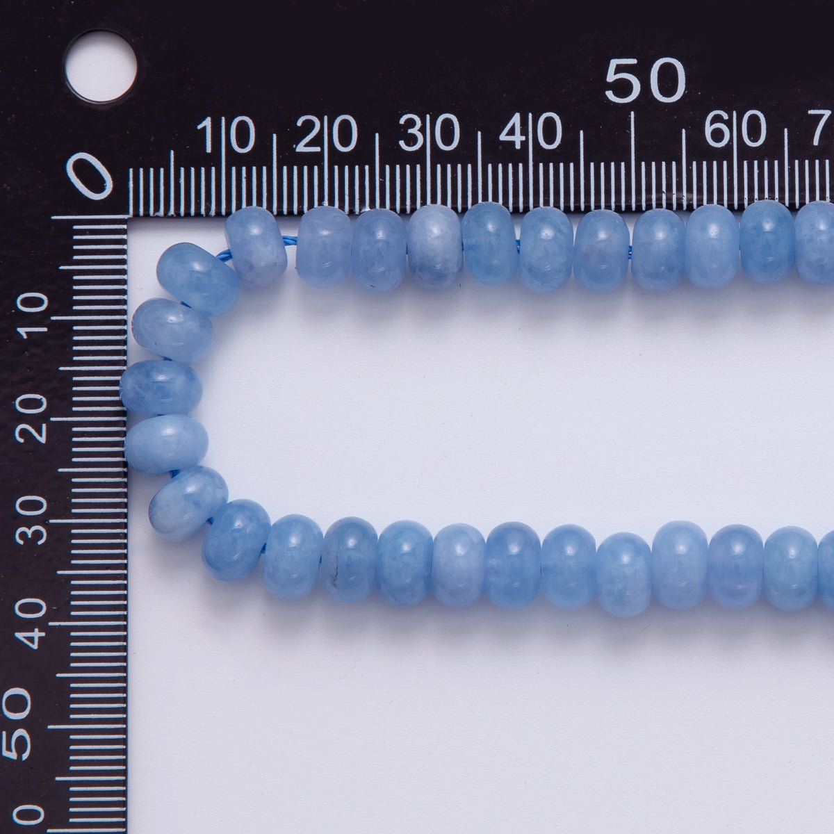 8mm Multicolor Blue Calcite Rondelle Rondelle Natural Gemstone Bead Strand Finding | WA - 415 - DLUXCA