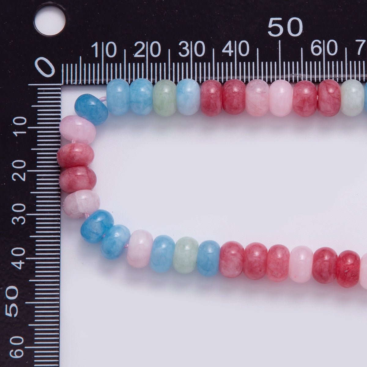 8mm Multicolor Pink - Blue - White Quartz Rondelle Natural Gemstone Bead Strand Finding | WA - 399 - DLUXCA