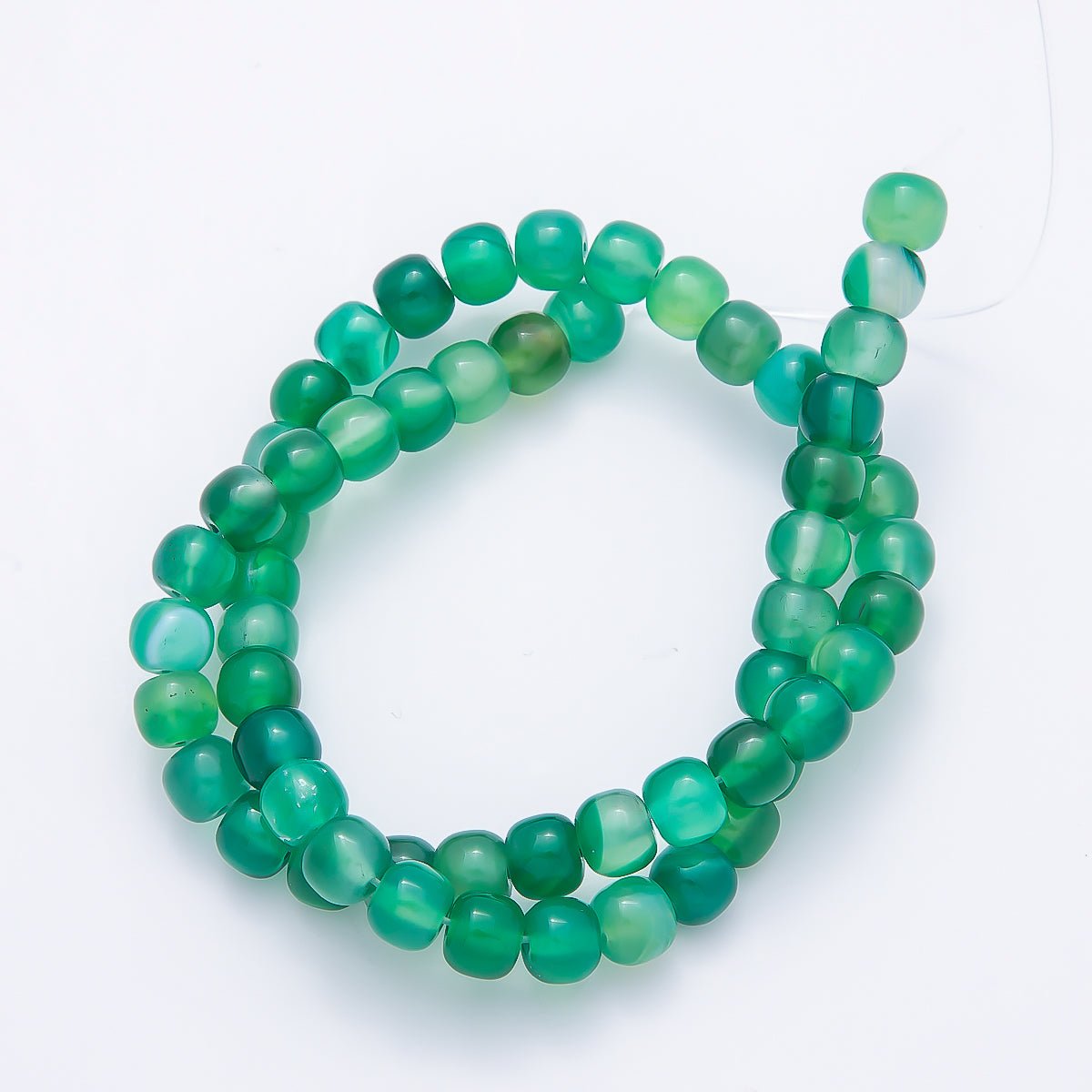 8mm Natural Gemstone Rounded Cube Bead Strand Finding | WA-00024 WA-00034 - DLUXCA