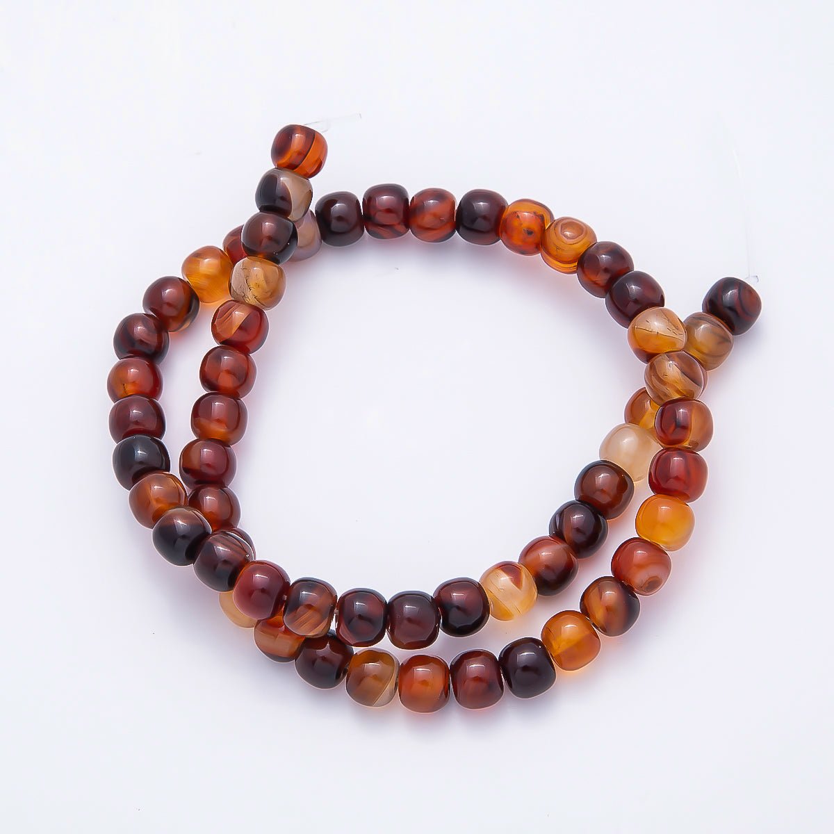 8mm Natural Gemstone Rounded Cube Bead Strand Finding | WA-00024 WA-00034 - DLUXCA