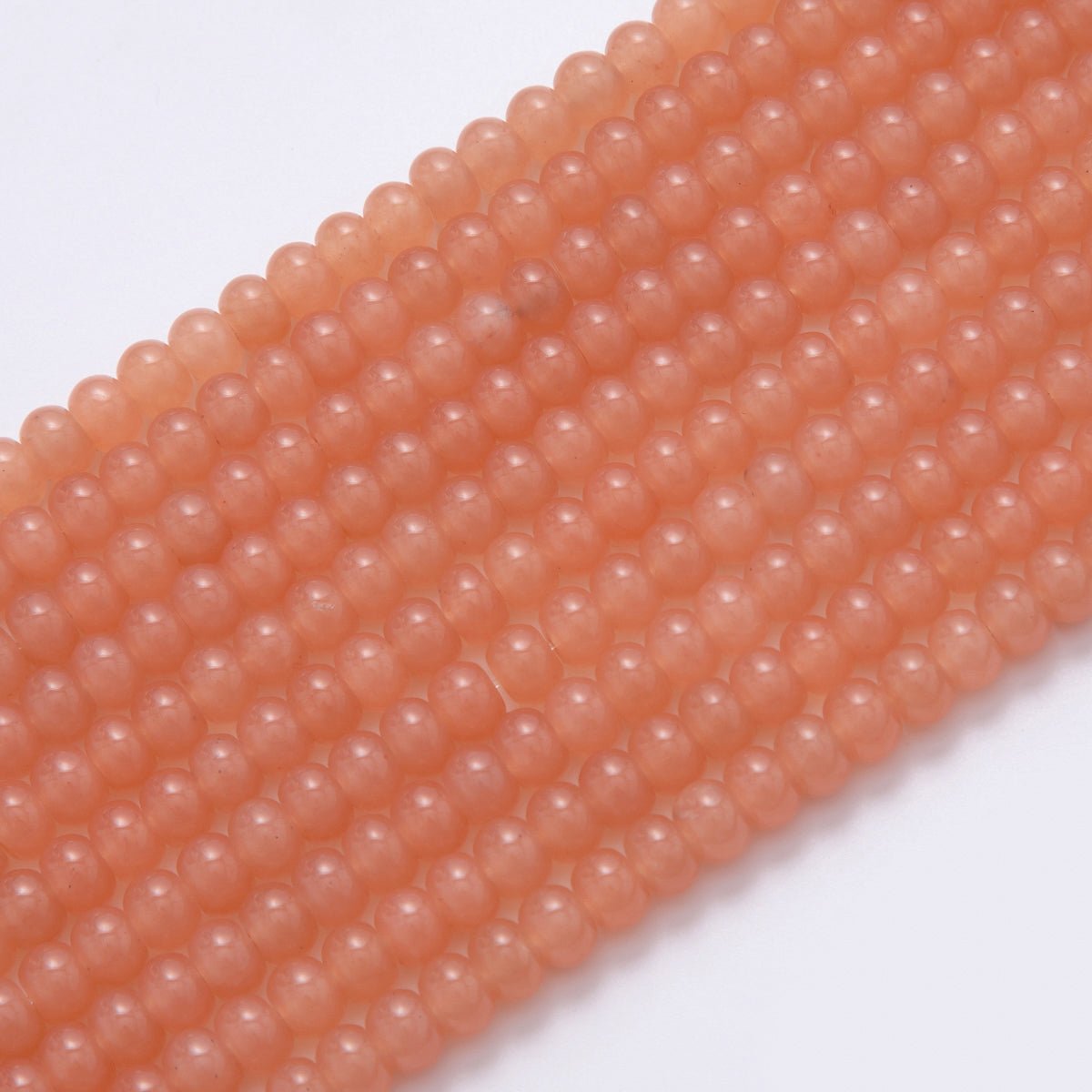 8mm Peach Sunstone Rondelle Natural Gemstone Bead Strand Finding | WA - 025 - DLUXCA