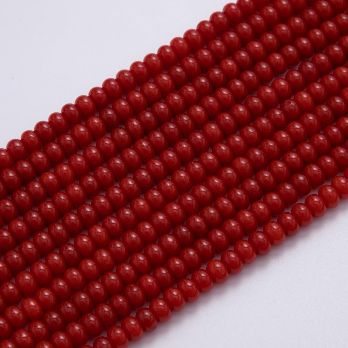 8mm Red Carnelian Rondelle Natural Gemstone Bead Strand Finding | WA - 381 - DLUXCA