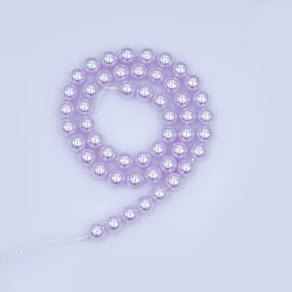 8mm Round White, Purple, Pink Shell Pearl Strand | WA - 2991 ~ WA - 3015 - DLUXCA