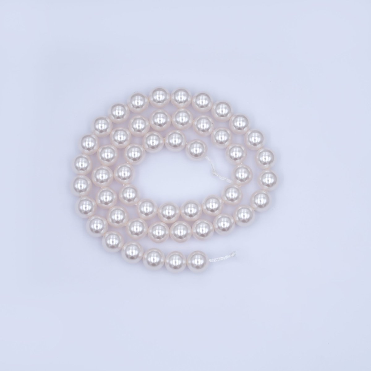 8mm Round White, Purple, Pink Shell Pearl Strand | WA - 2991 ~ WA - 3015 - DLUXCA