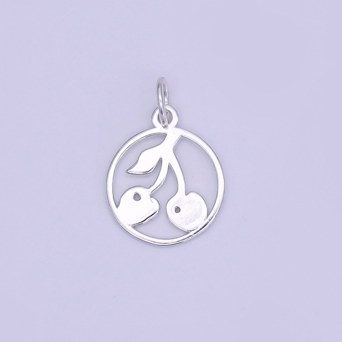 925 Sterling Silver Cherry Charm, Fruity Charm Silver Cherry Charm for Necklace Bracelet Earring, Fruit Charm SL - 124 - DLUXCA