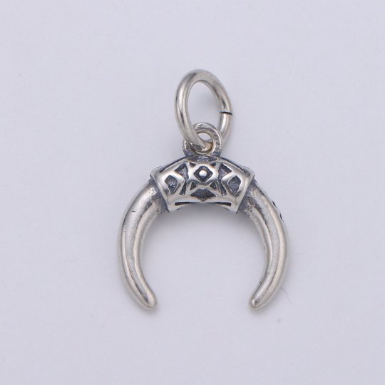 925 Sterling Silver Tusk Tooth Charm, Animal Charm Silver Tusk Charm for Necklace Bracelet Earring, Tooth Charm SL - 128 - DLUXCA