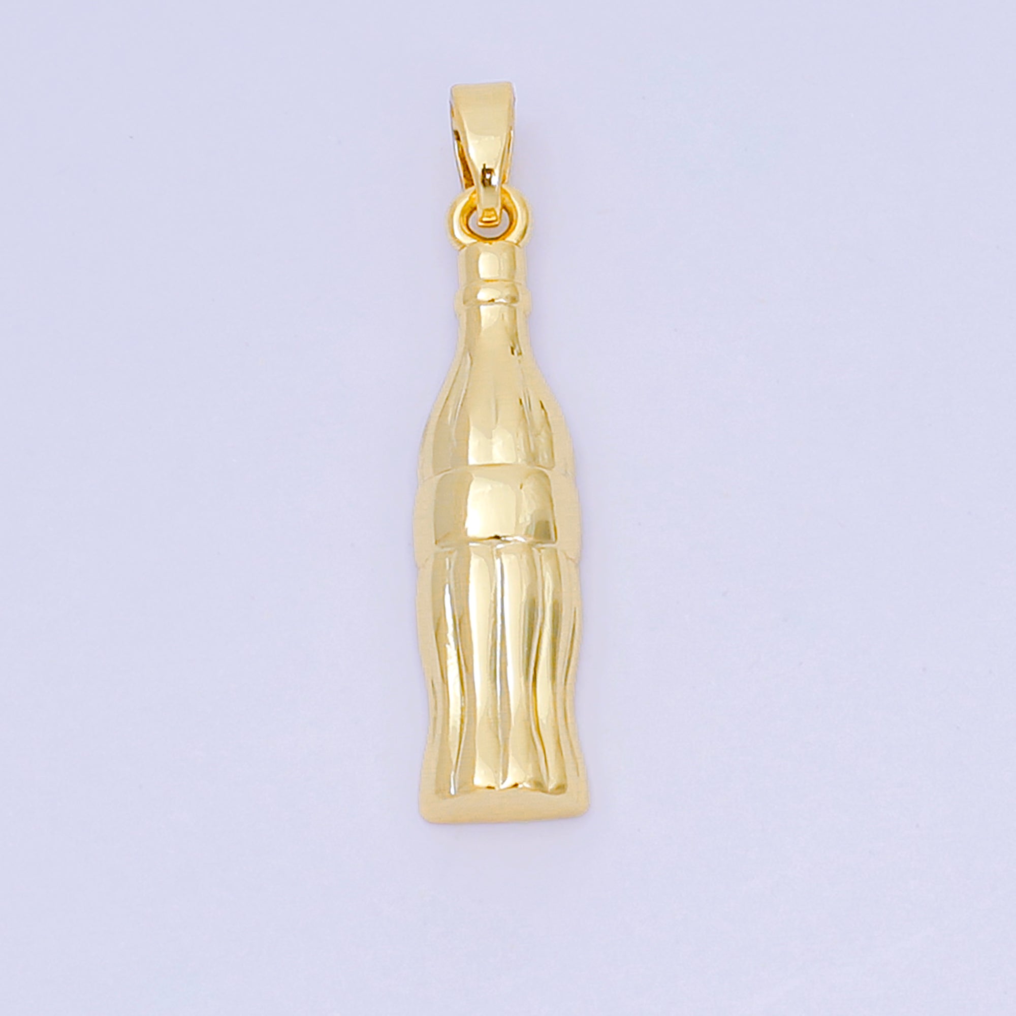 24K Gold Filled 27mm Classic Soda Glass Bottle Pendant | AA1596
