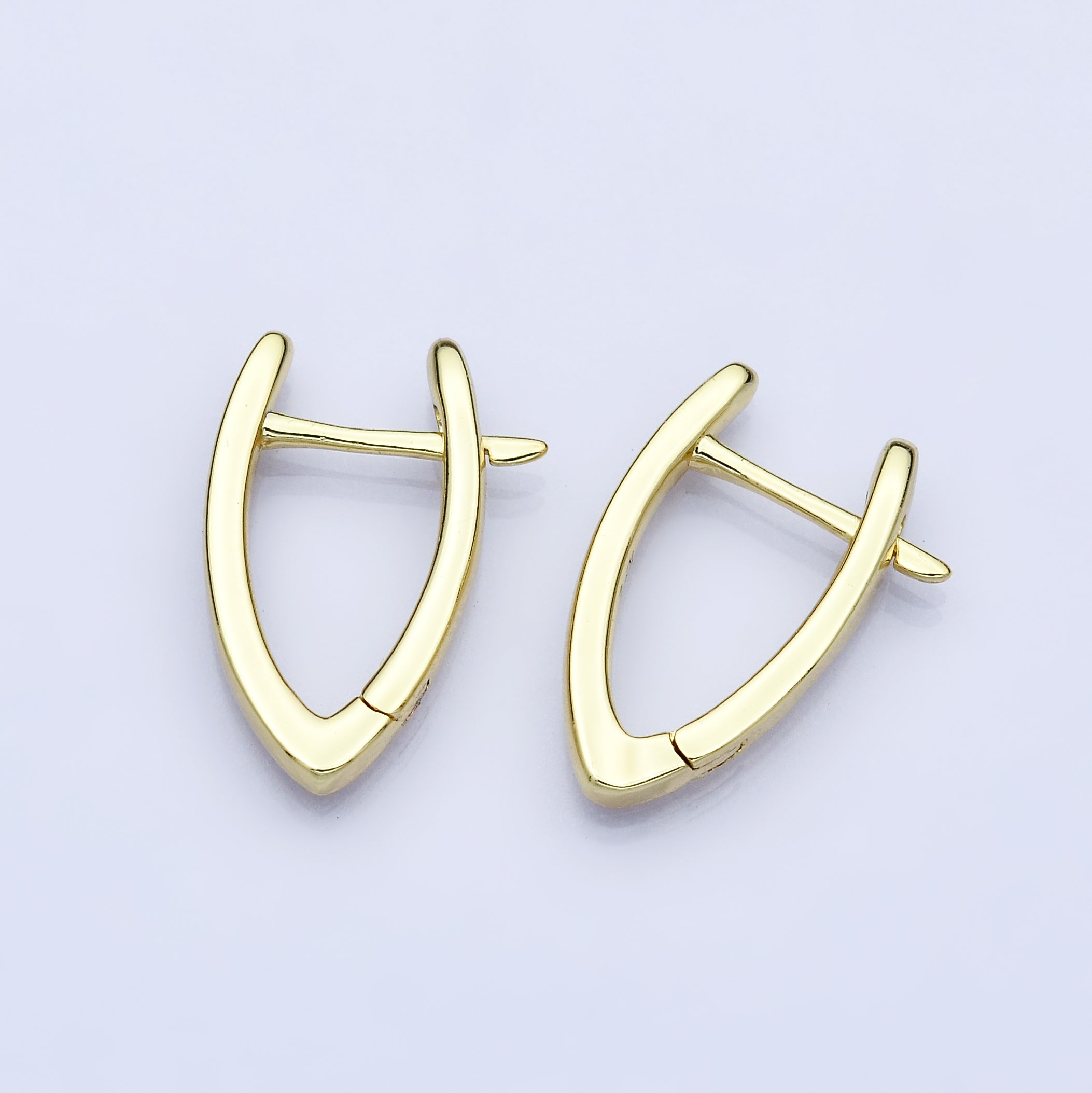 24K Gold Filled 20mm Triangle Minimalist English Hoop Earrings | AB1653