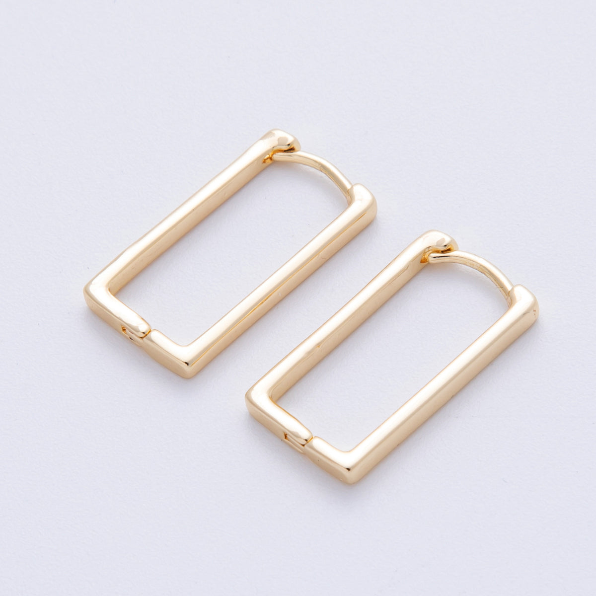 18K Gold Filled 21mm Minimalist Rectangular Hoop Earrings | AB1687