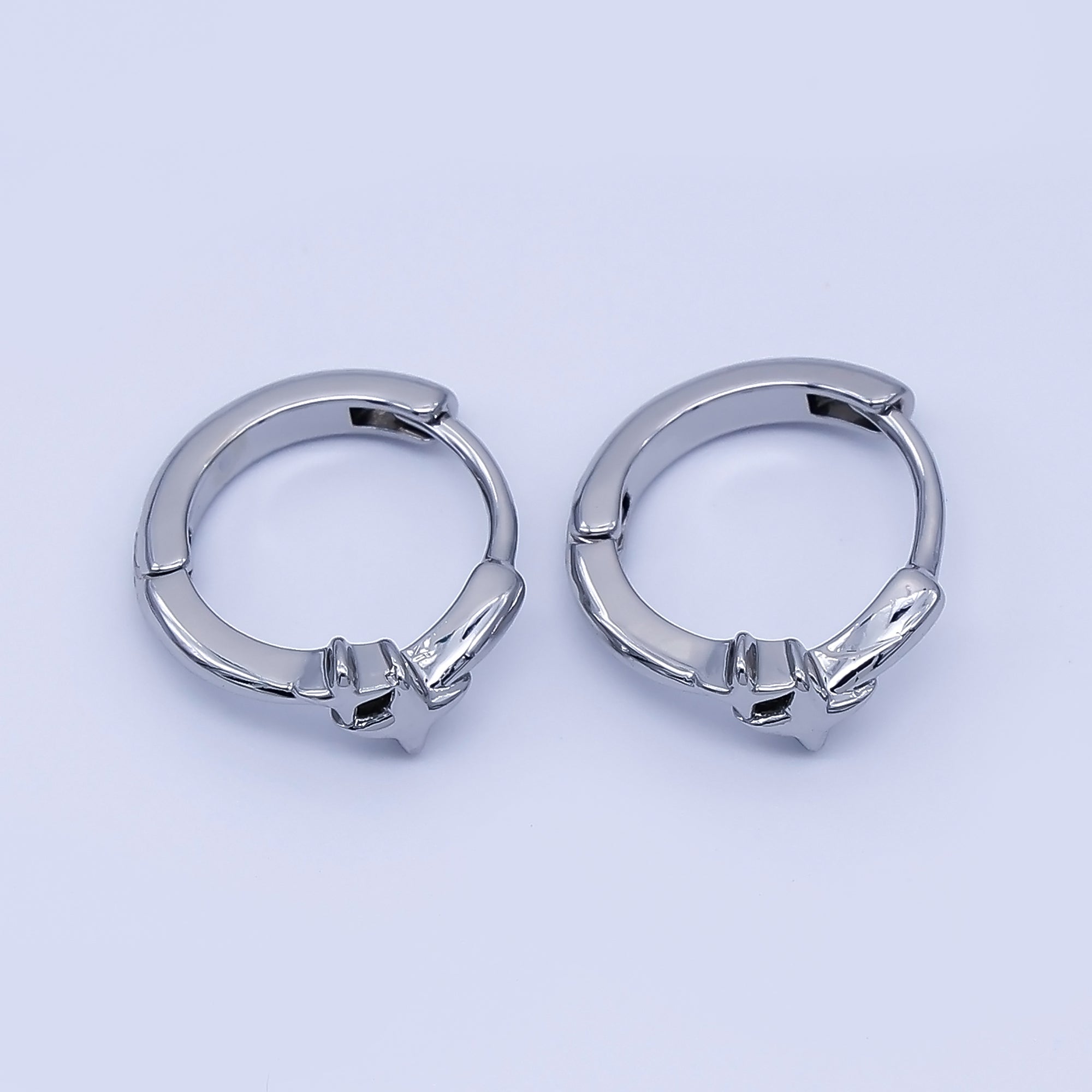 24K Gold Filled 13mm Celestial Star Huggie Earrings in Gold & Silver | AB1660 AB1661