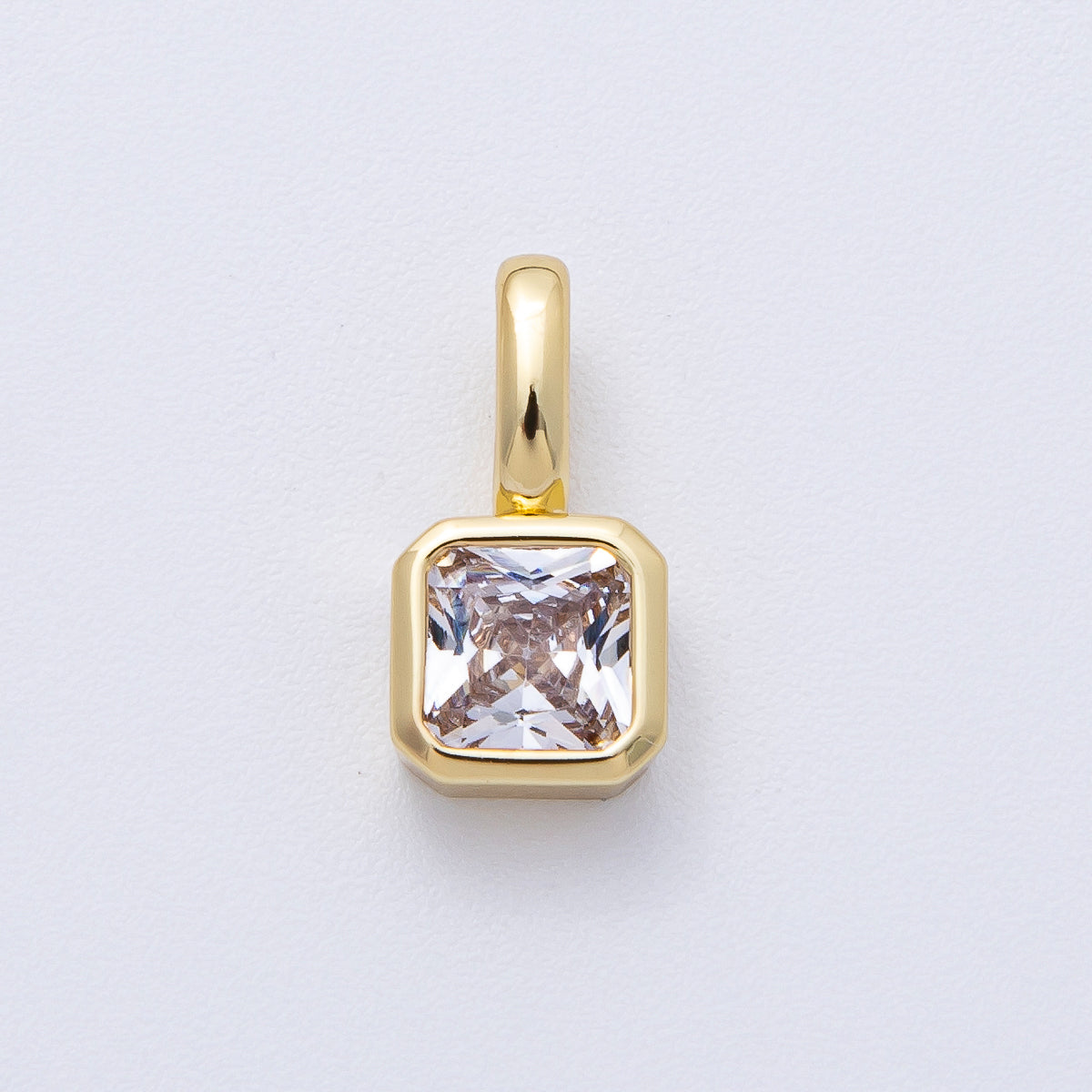 24K Gold Filled Birthstone Baguette CZ Pendant | AF1237 - AF1242