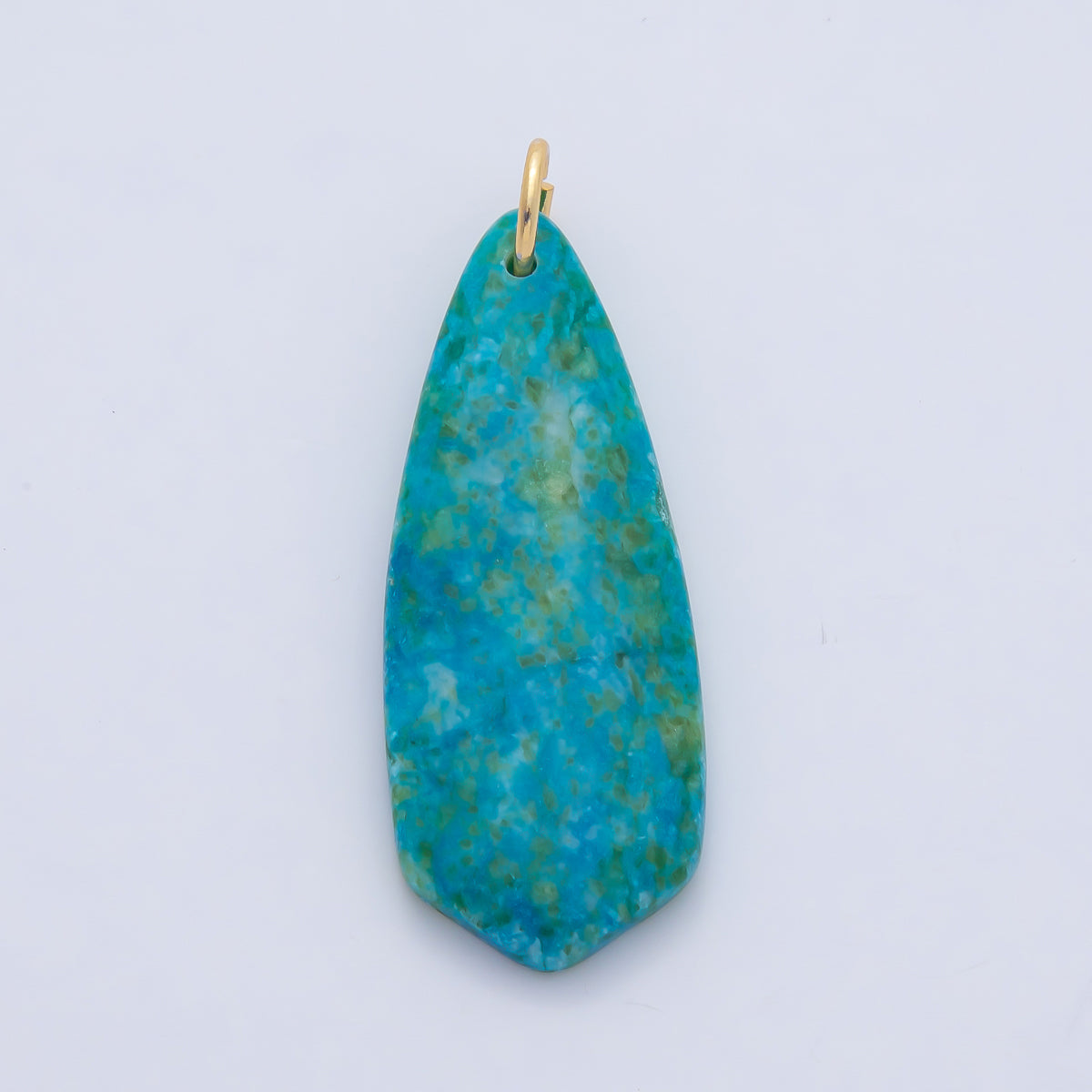 18K Gold Filled Dyed Turquoise Teardrop Gemstone Charm Pendant | AF1490