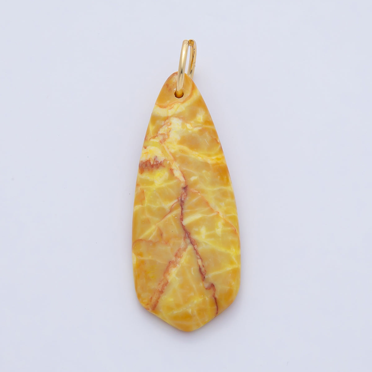 18K Gold Filled Dyed Turquoise Teardrop Gemstone Charm Pendant | AF1490