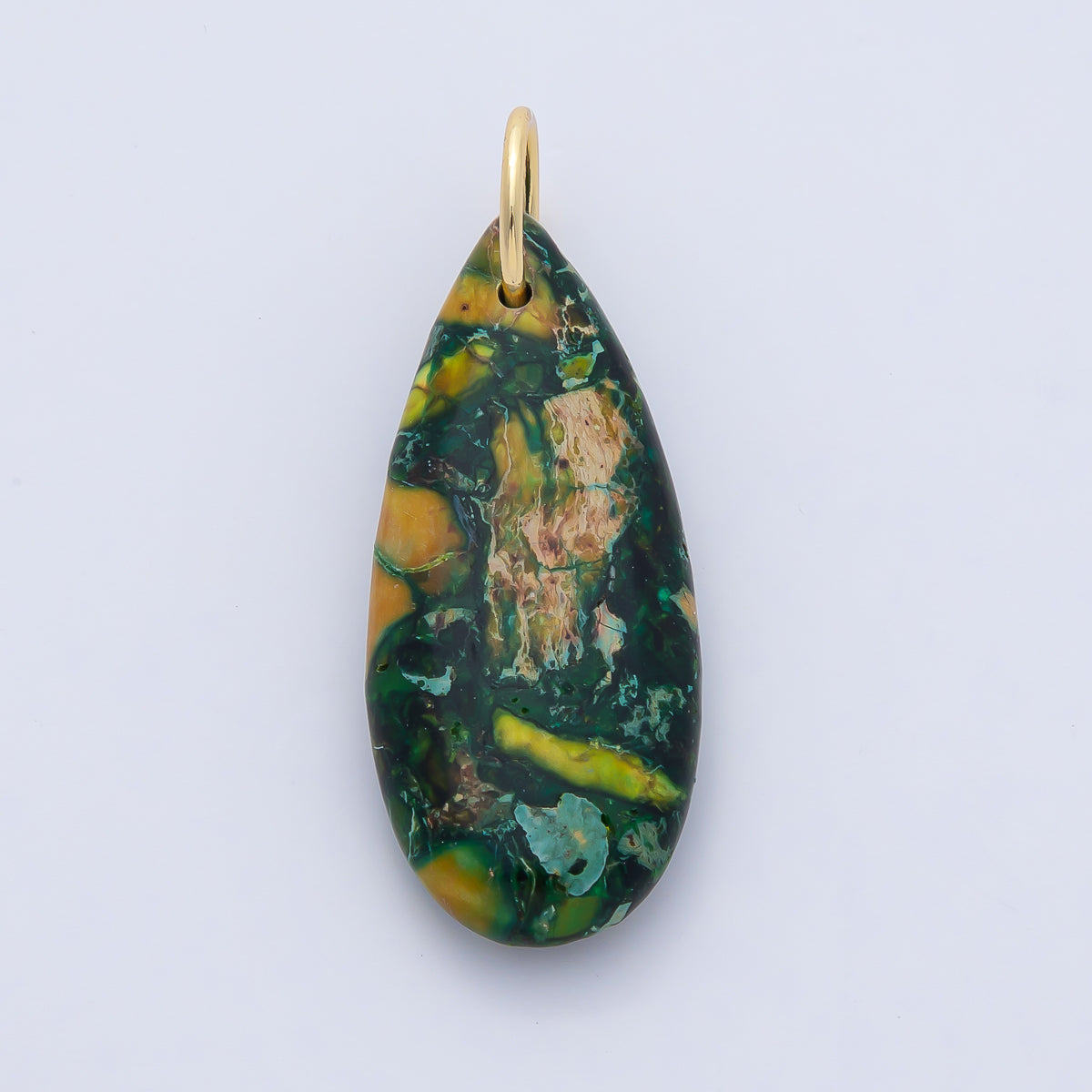 18K Gold Filled Boho Teardrop Stone Pendants Turquoise Dyed Gemstone Charms AF1497