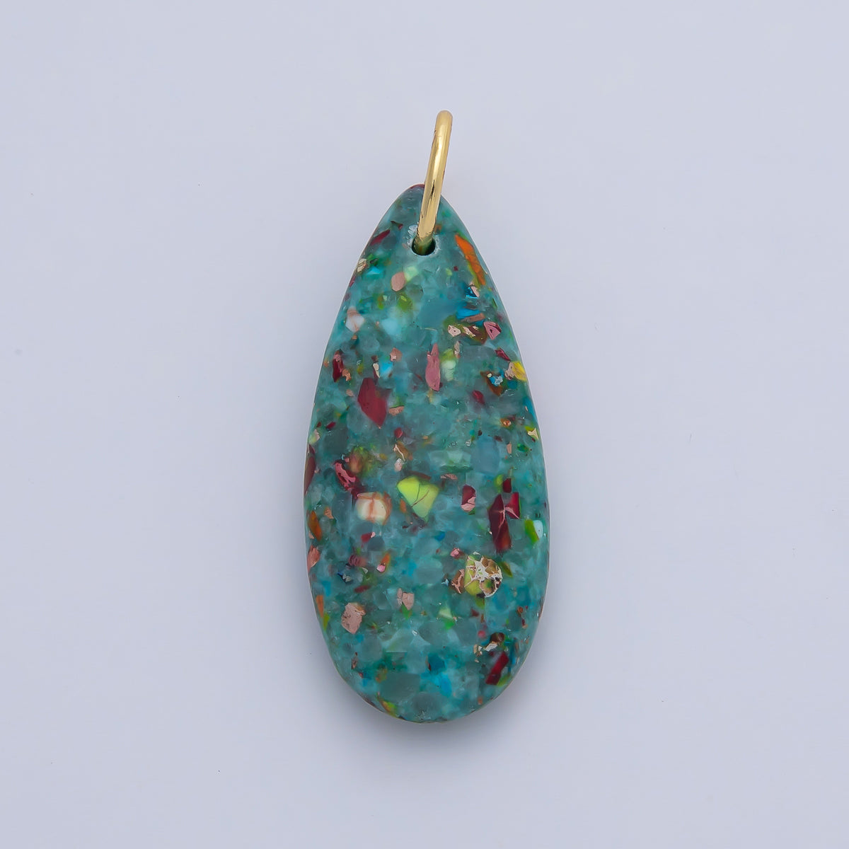 18K Gold Filled Boho Teardrop Stone Pendants Turquoise Dyed Gemstone Charms AF1497