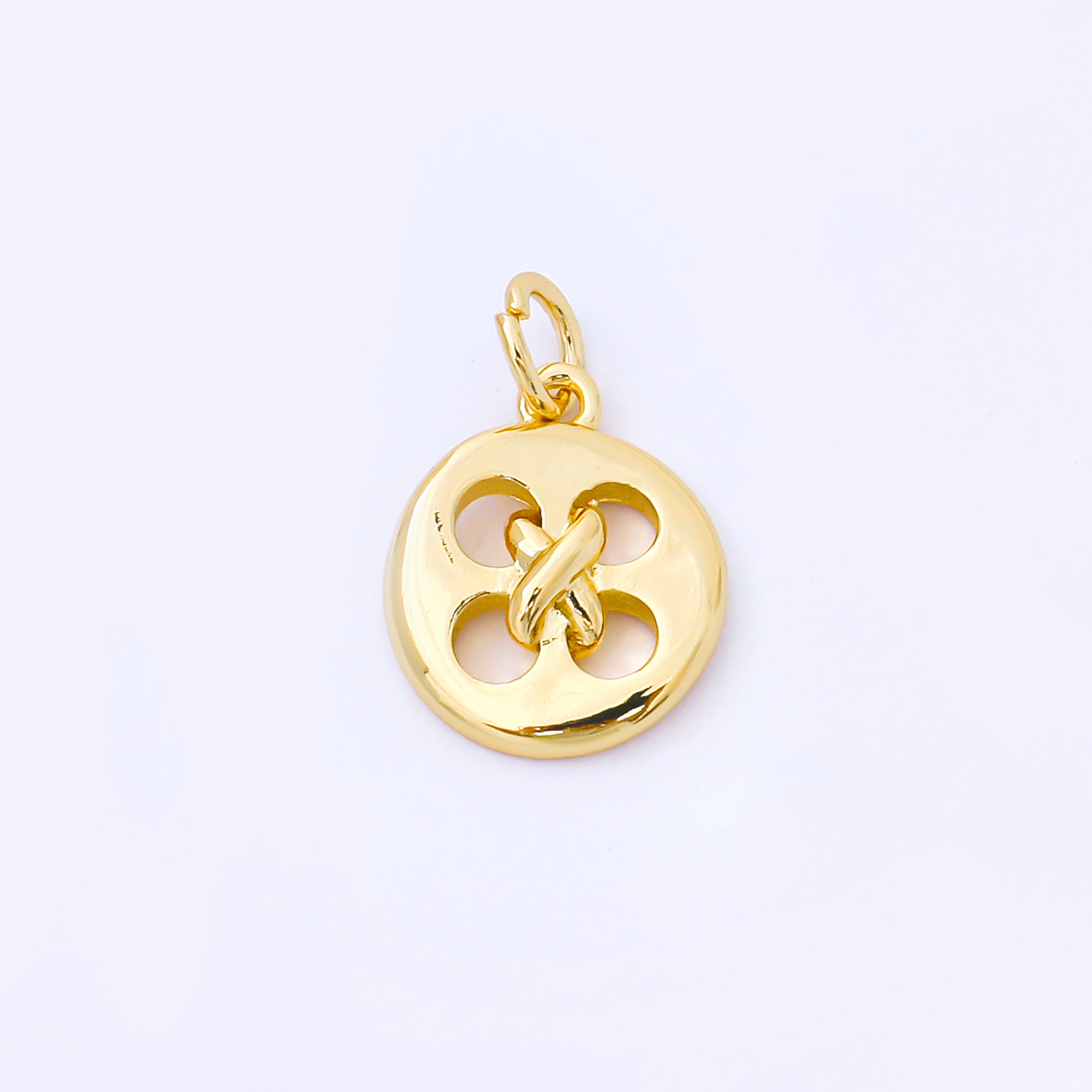 24K Gold Filled 11mm Clothes Buttons Round Charm in Gold & Silver | AF1549