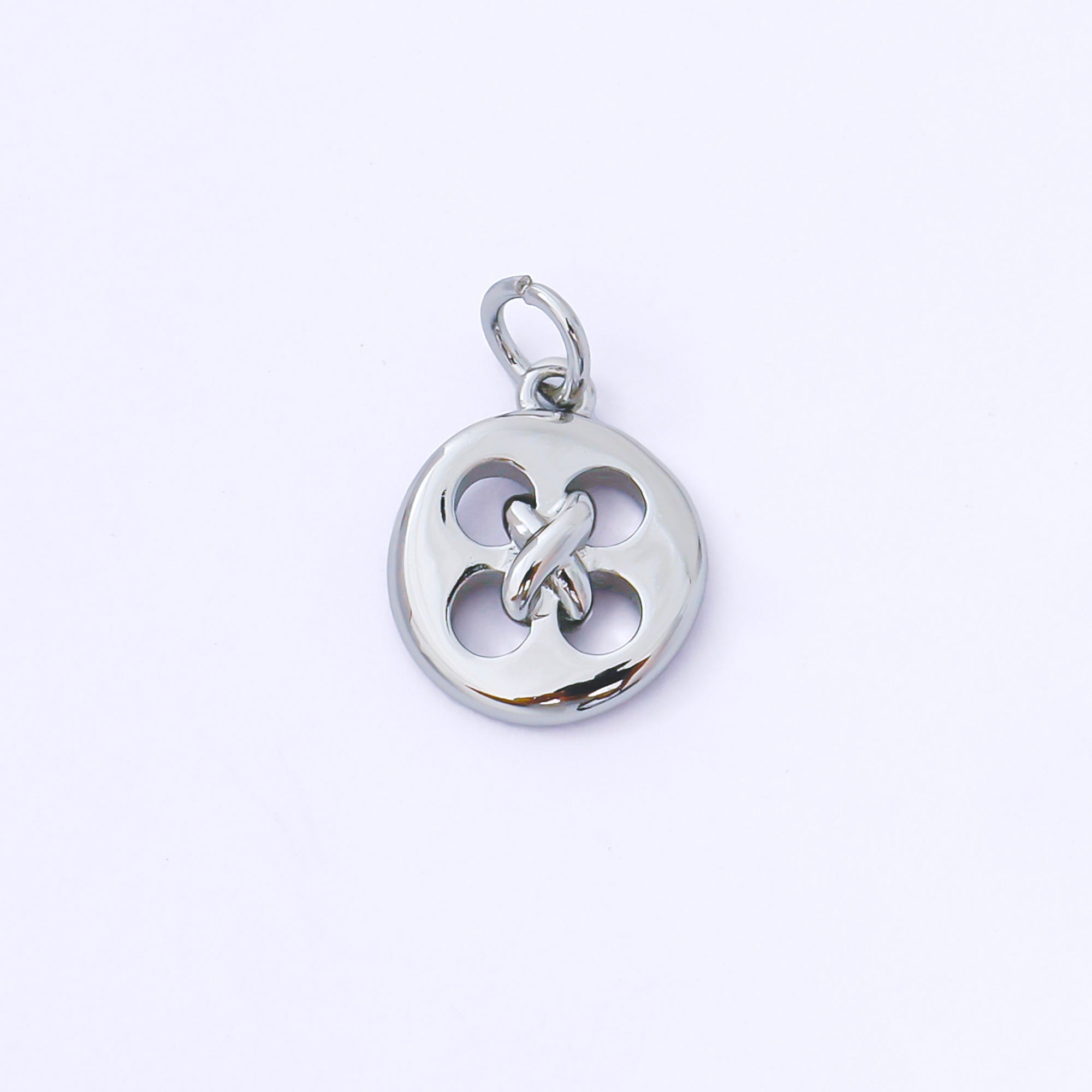 24K Gold Filled 11mm Clothes Buttons Round Charm in Gold & Silver | AF1549