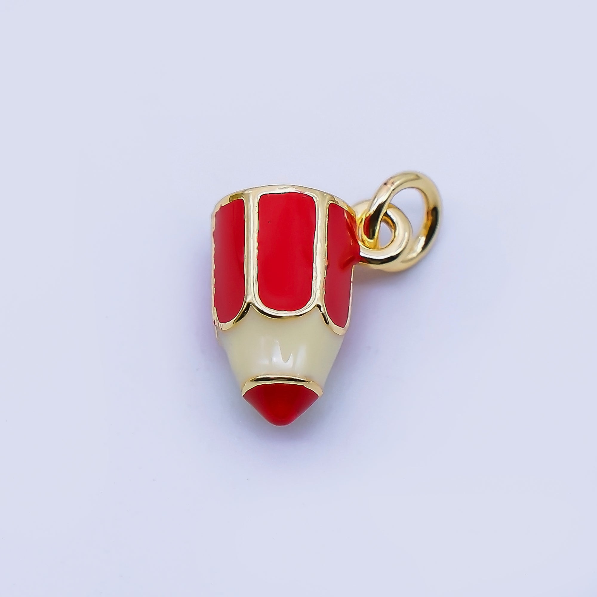 24K Gold Filled Pencil Charm 3D Multidimensional School Teacher Pendant | AF1561