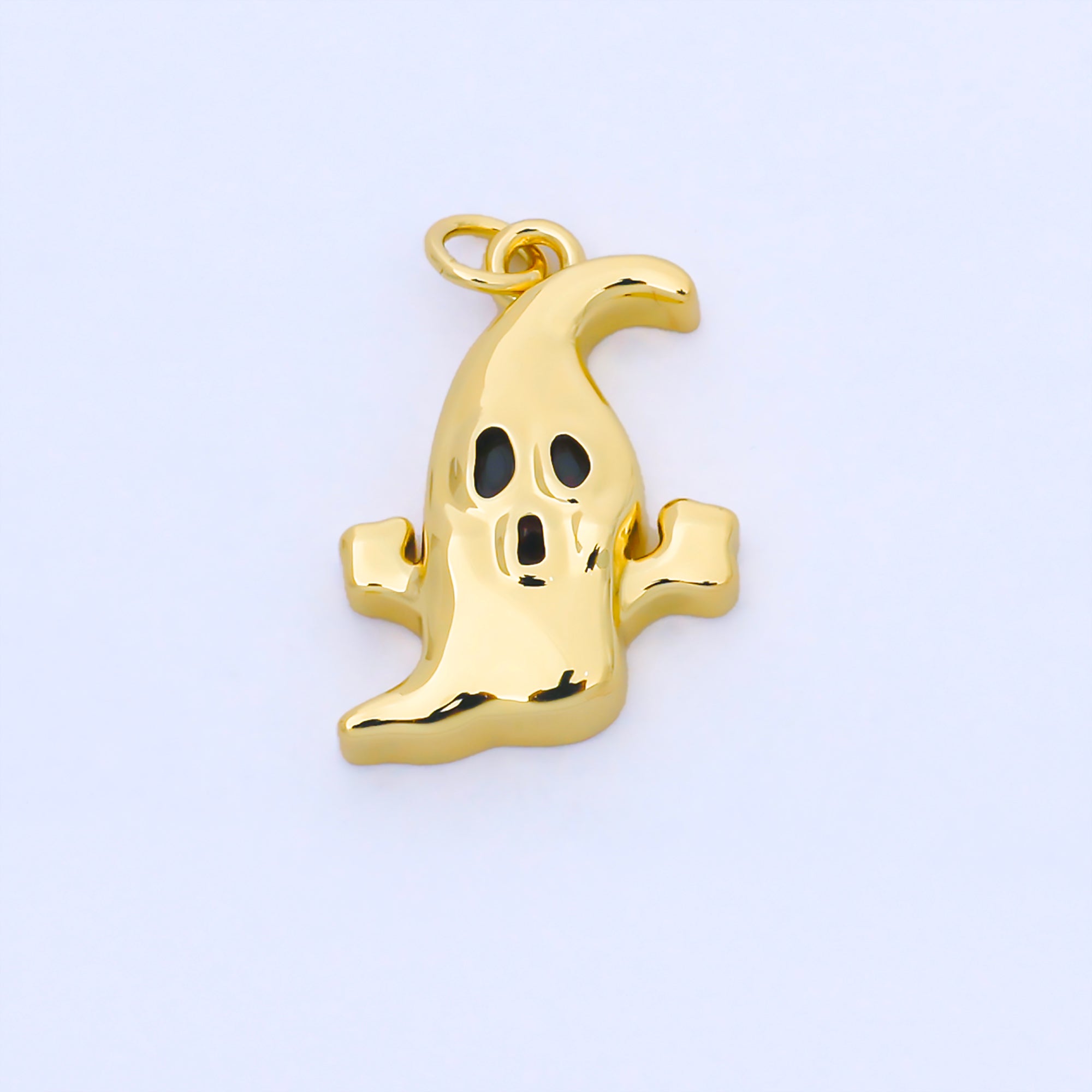 24K Gold Filled Ghost Pendant Halloween Charm | AF1566