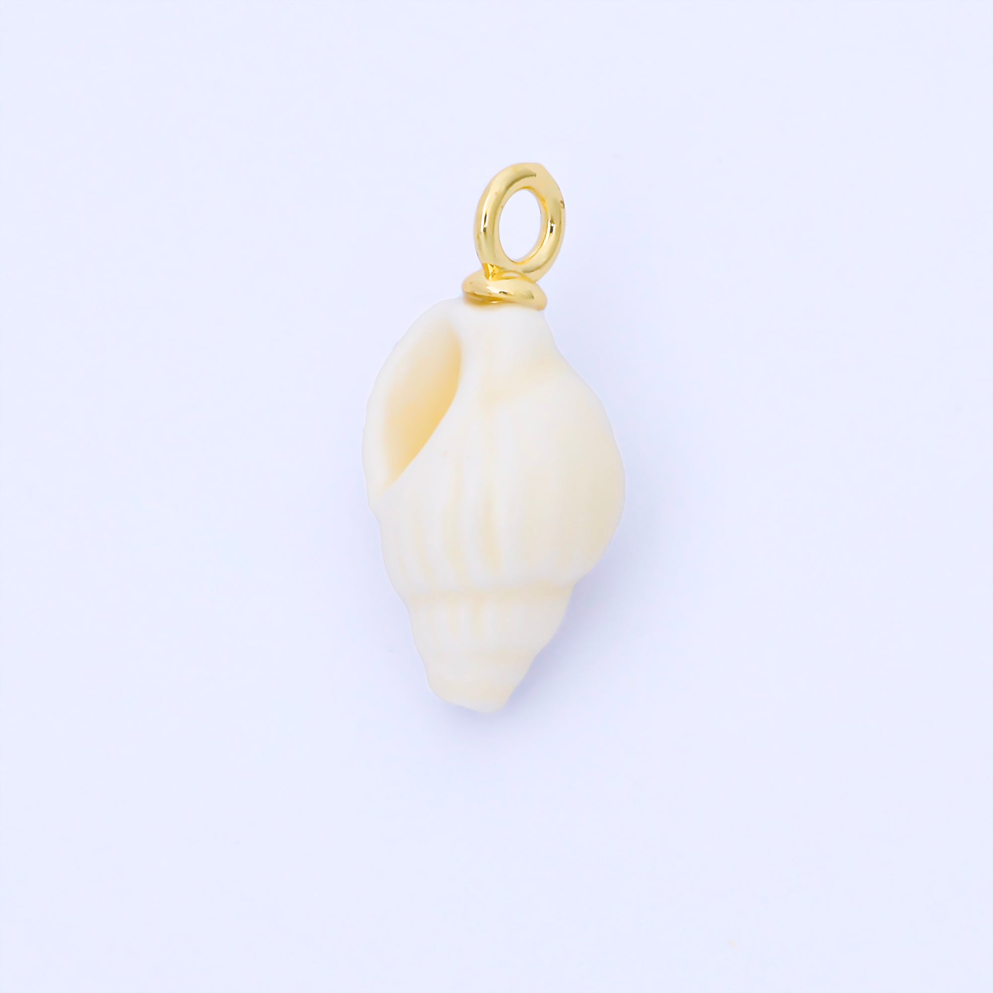24K Gold Filled 12mm Handmade Ceramic Trumpet Seashell Charm | AF1571 - AF1576