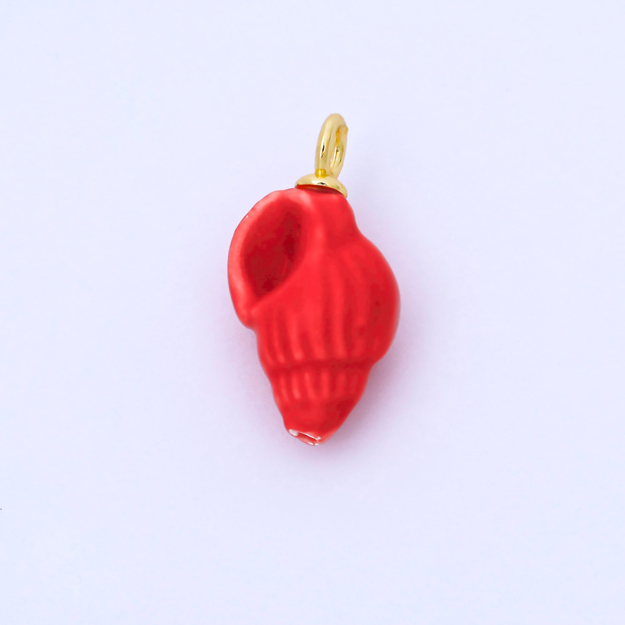24K Gold Filled 12mm Handmade Ceramic Trumpet Seashell Charm | AF1571 - AF1576