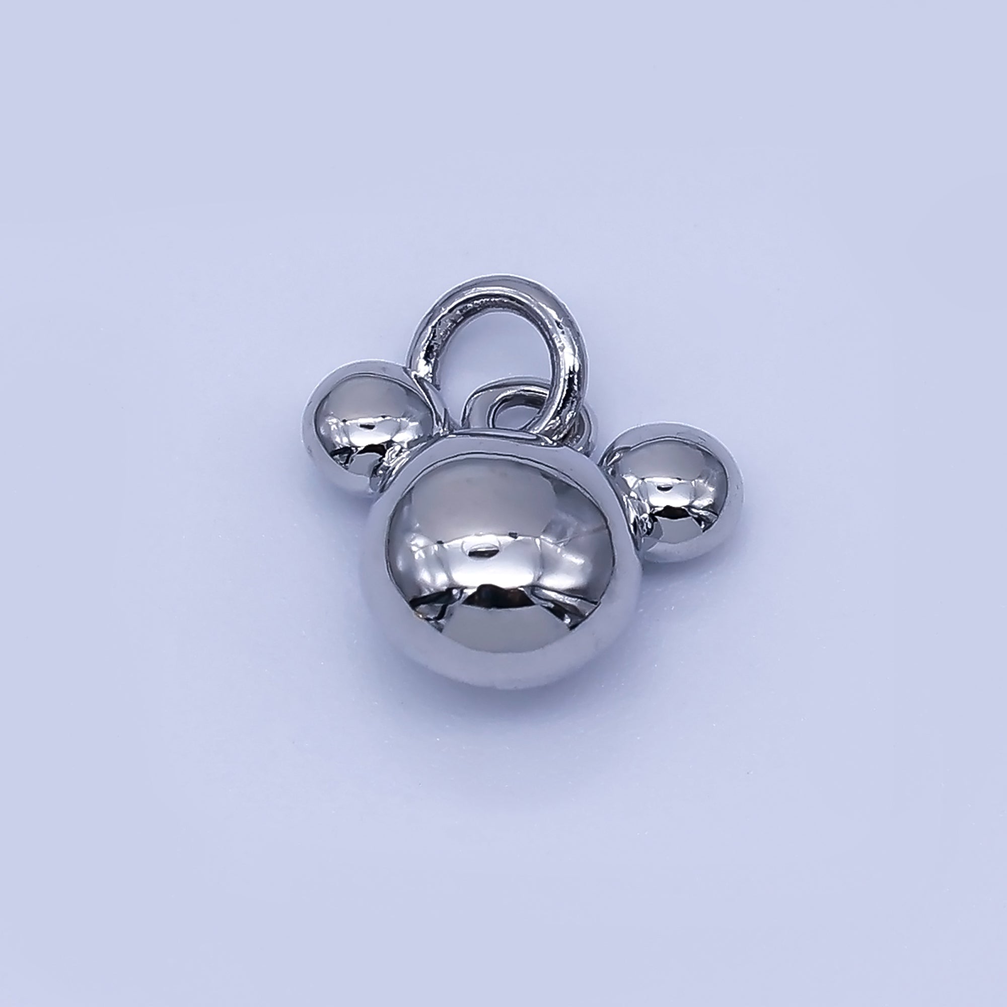 24K Gold Filled 7mm Chubby Mouse Ears Animal Charm in Gold & Silver | AF1583