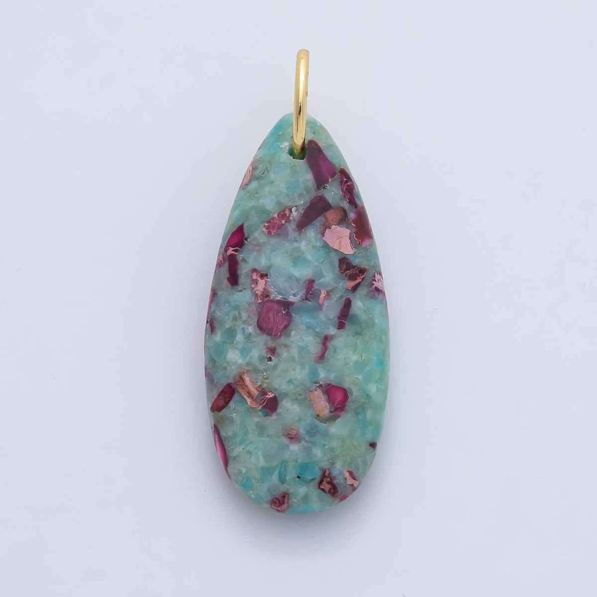 18K Gold Filled Boho Teardrop Stone Pendants Turquoise Dyed Gemstone Charms AF1497