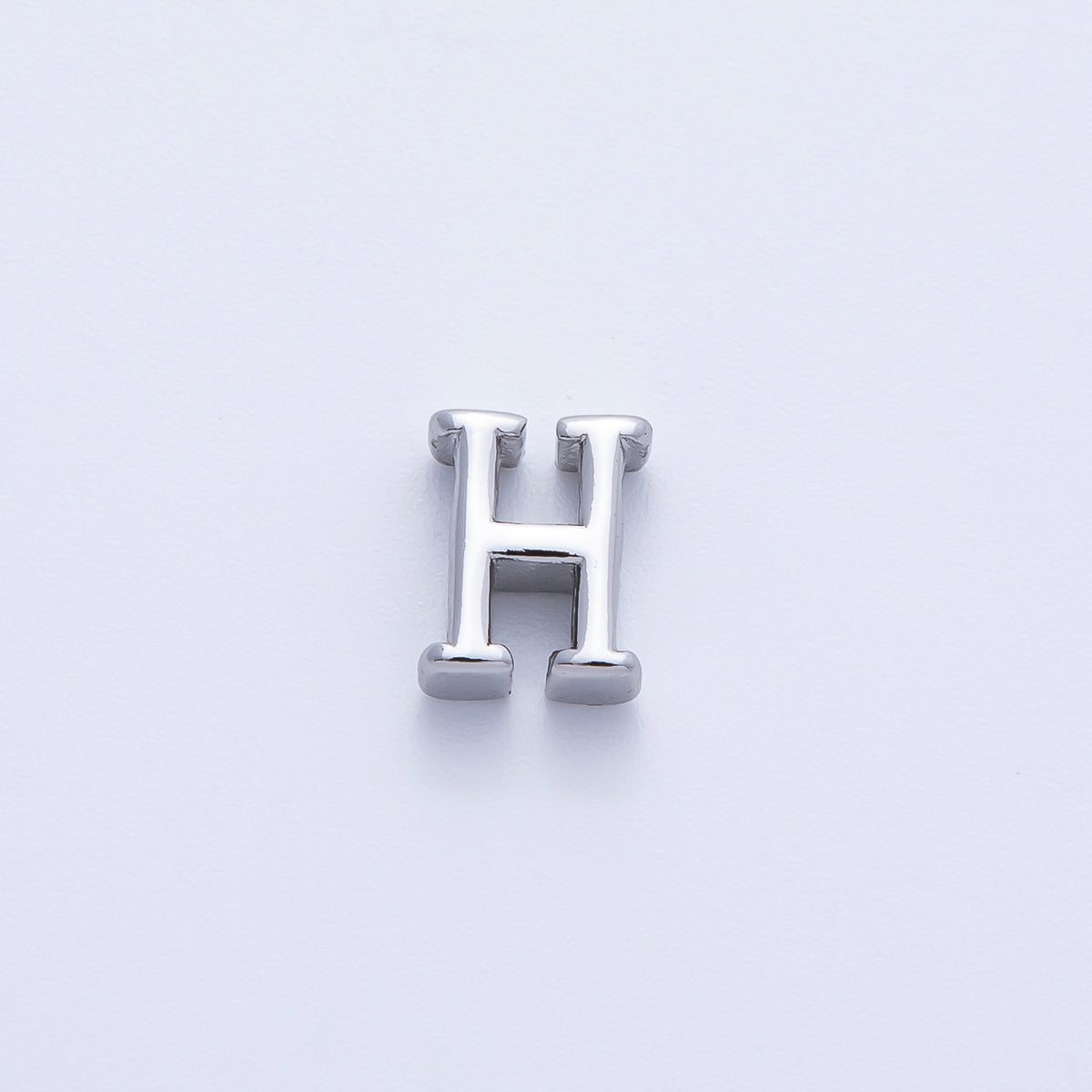 Rhodium Plated 8.5mm Minimalist Greek Initial Alphabet Letter Personalized Bead | AF248 - AF259