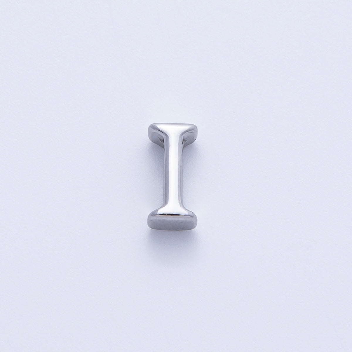 Rhodium Plated 8.5mm Minimalist Greek Initial Alphabet Letter Personalized Bead | AF248 - AF259