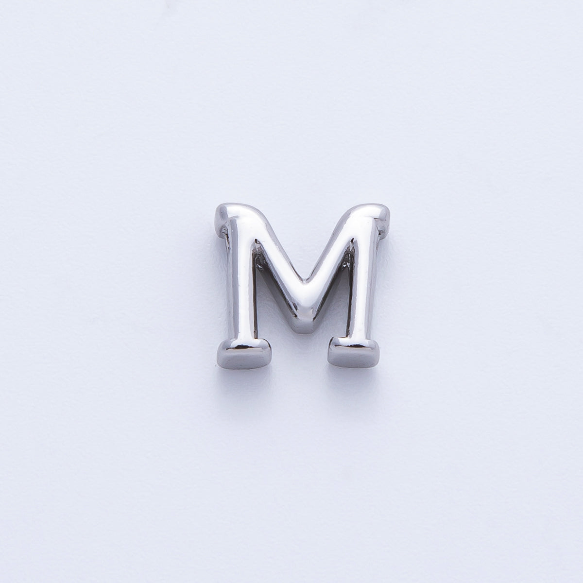 Rhodium Plated 8.5mm Minimalist Greek Initial Alphabet Letter Personalized Bead | AF248 - AF259