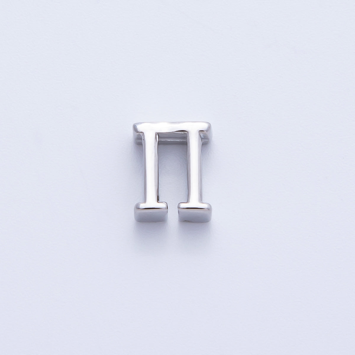 Rhodium Plated 8.5mm Minimalist Greek Initial Alphabet Letter Personalized Bead | AF248 - AF259