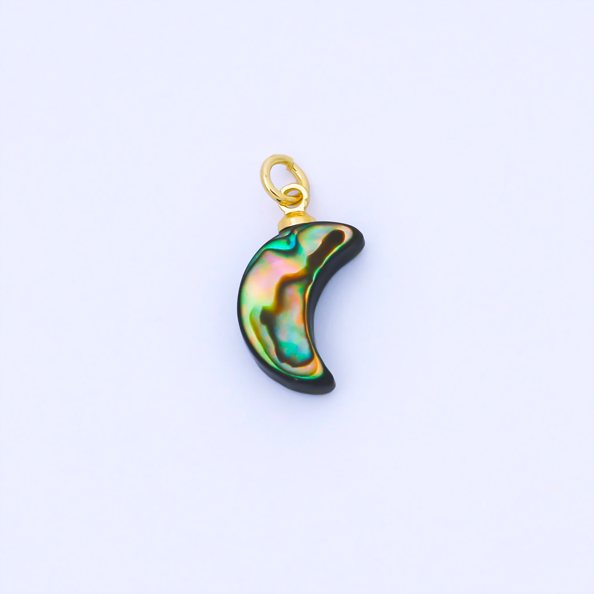 14K Gold Filled 15.5mm Abalone Crescent Moon Charm | AF585