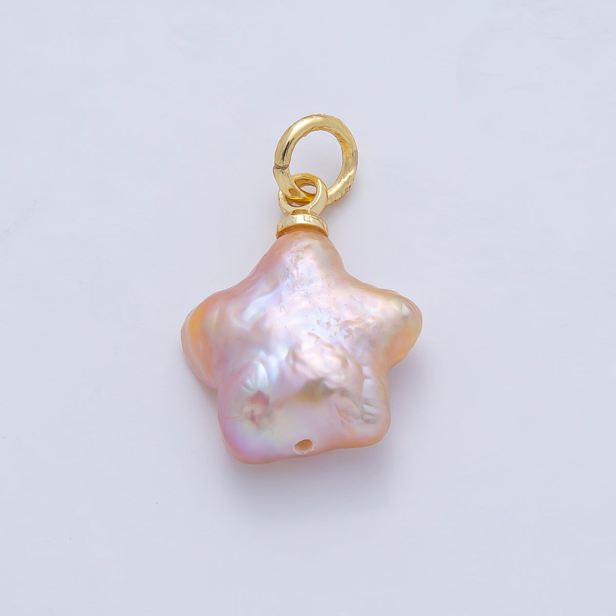 18K Gold Filled 16mm Shell Pearl Celestial Star Charm | AF639