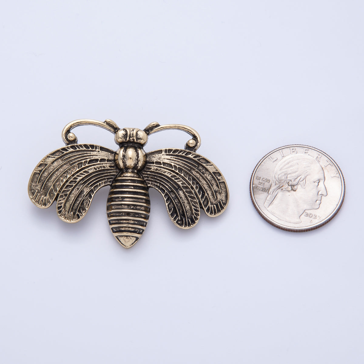 Vintage Gold 51mm x 33mm Fly Insect Animal Pin Brooch | BH-061