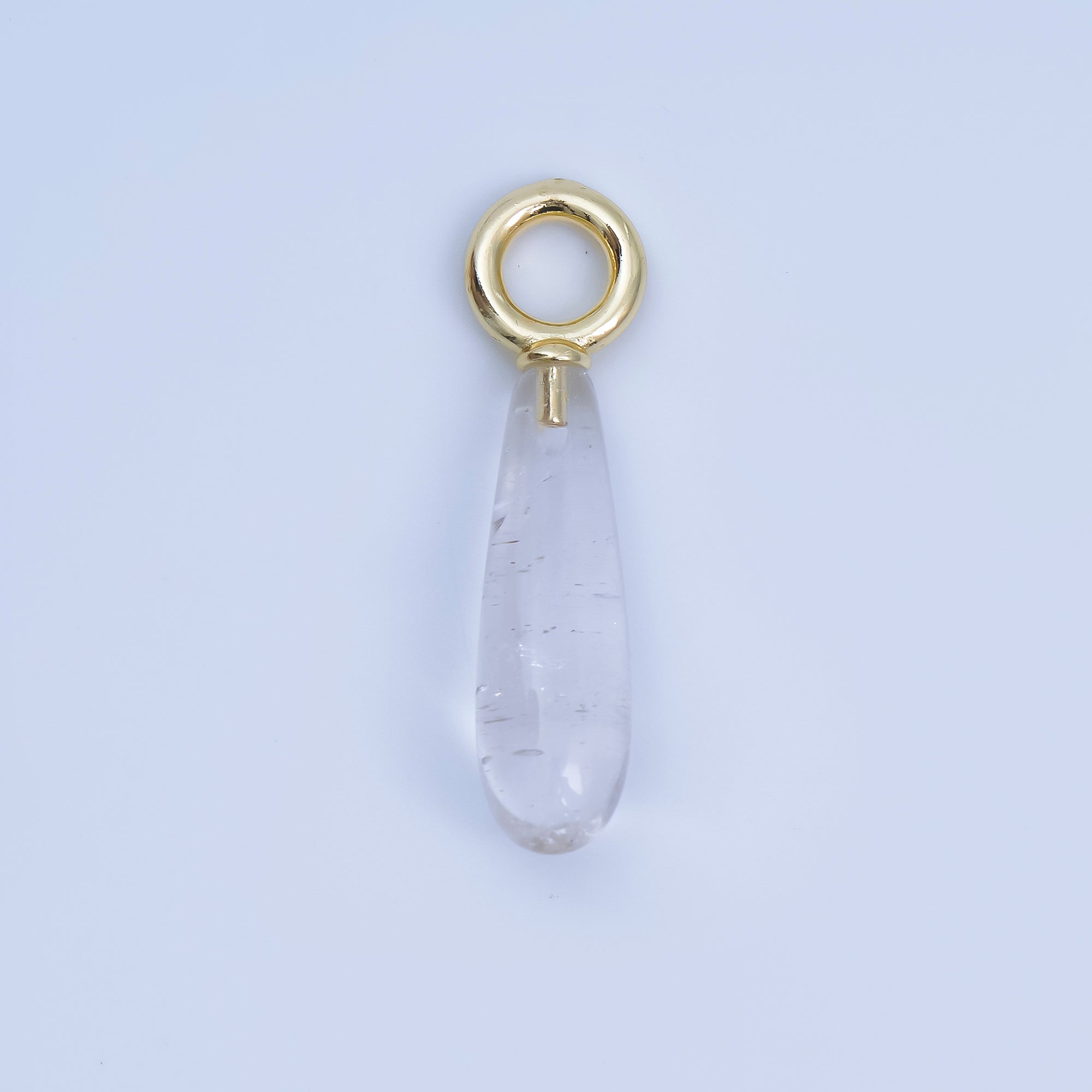 18K Gold Filled 33mm Natural Gemstone Teardrop Drop Pendant | AJ420 - AJ425