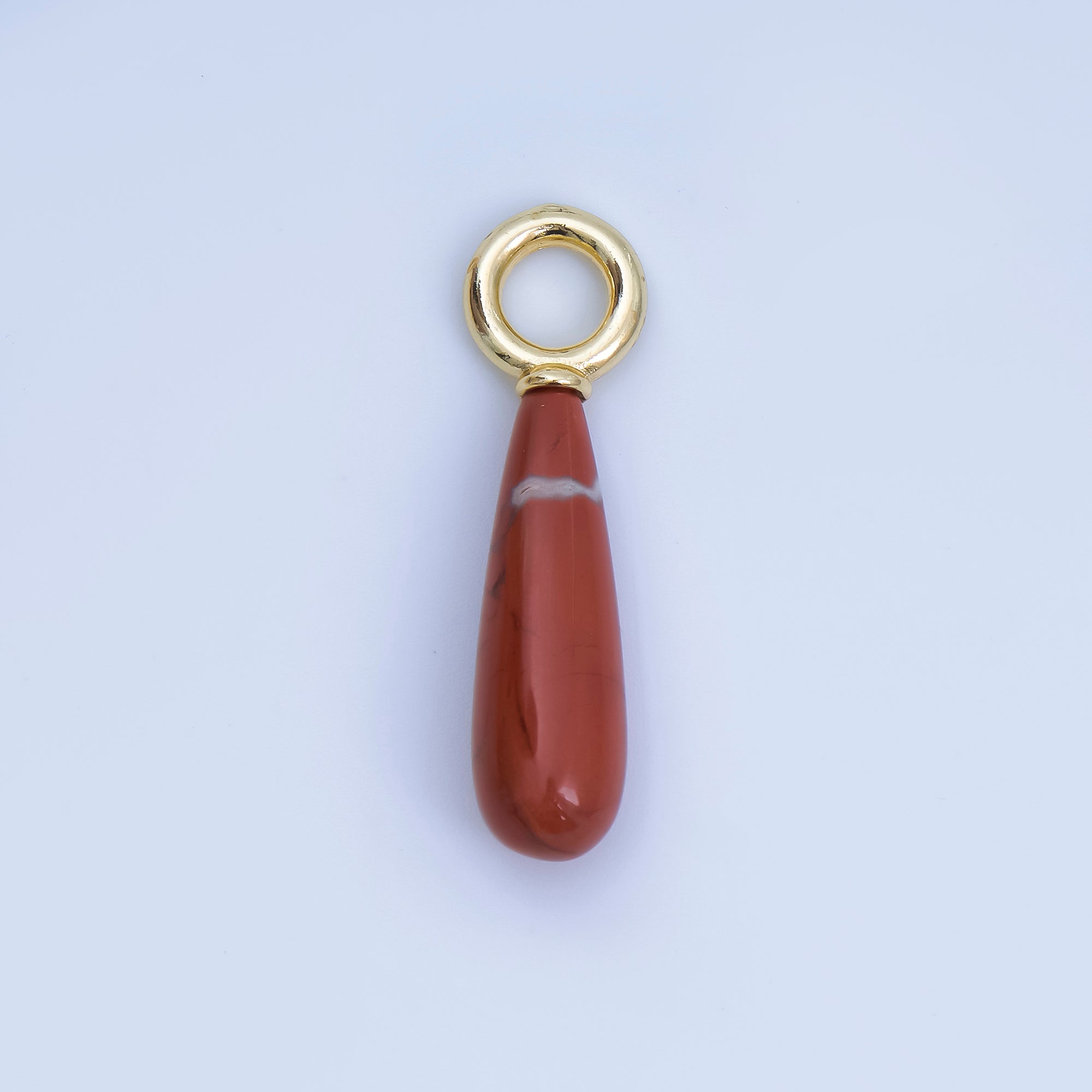 18K Gold Filled 33mm Natural Gemstone Teardrop Drop Pendant | AJ420 - AJ425