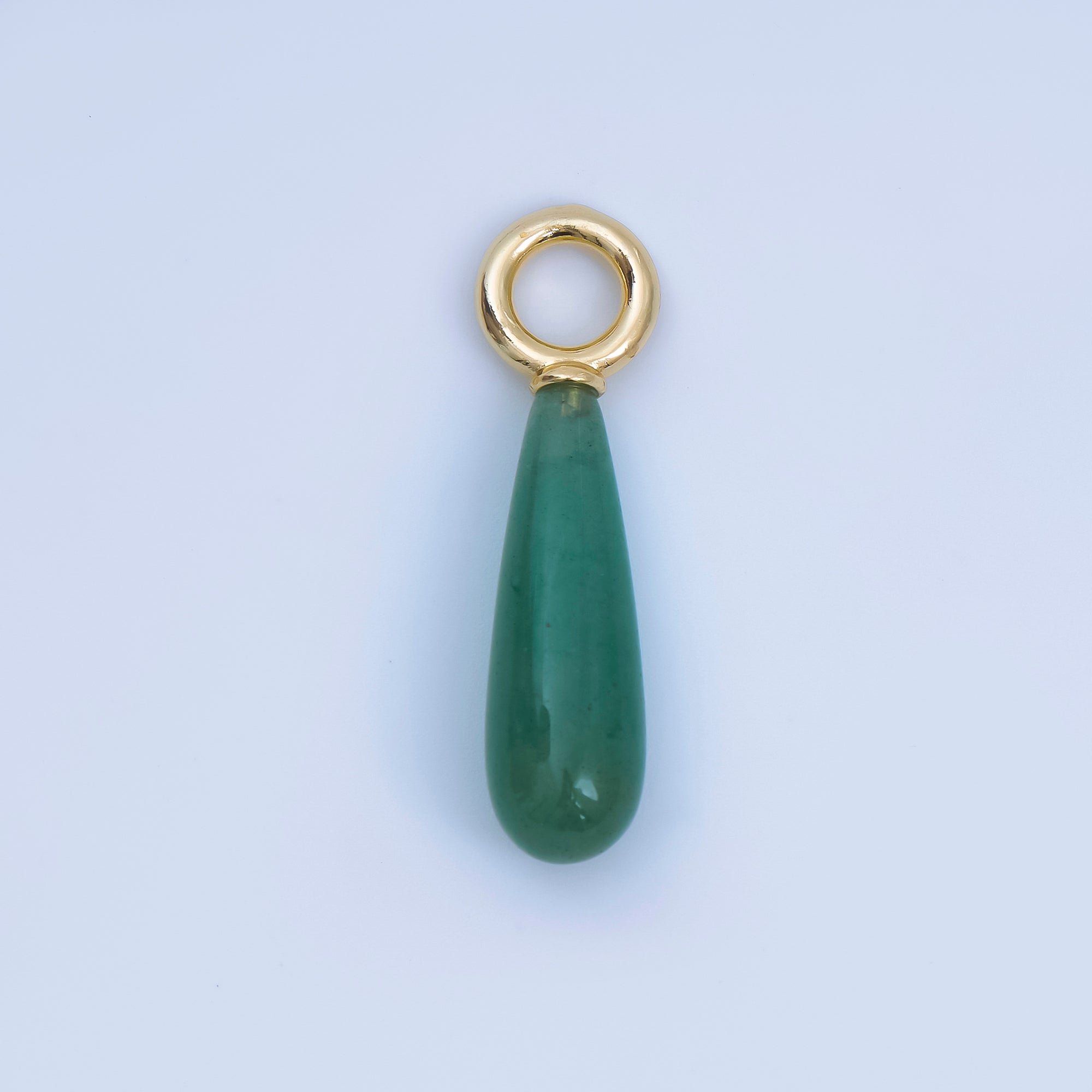 18K Gold Filled 33mm Natural Gemstone Teardrop Drop Pendant | AJ420 - AJ425