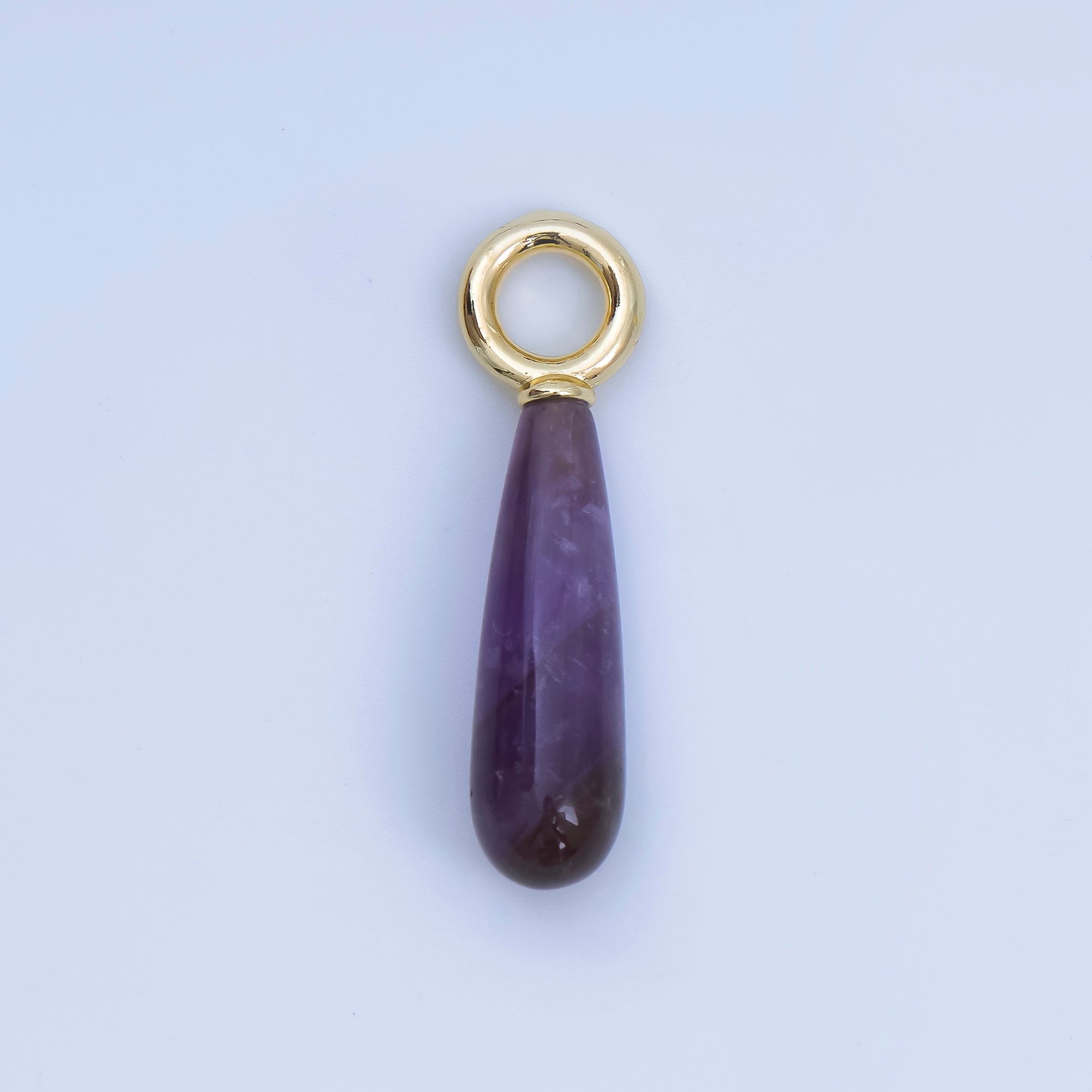 18K Gold Filled 33mm Natural Gemstone Teardrop Drop Pendant | AJ420 - AJ425