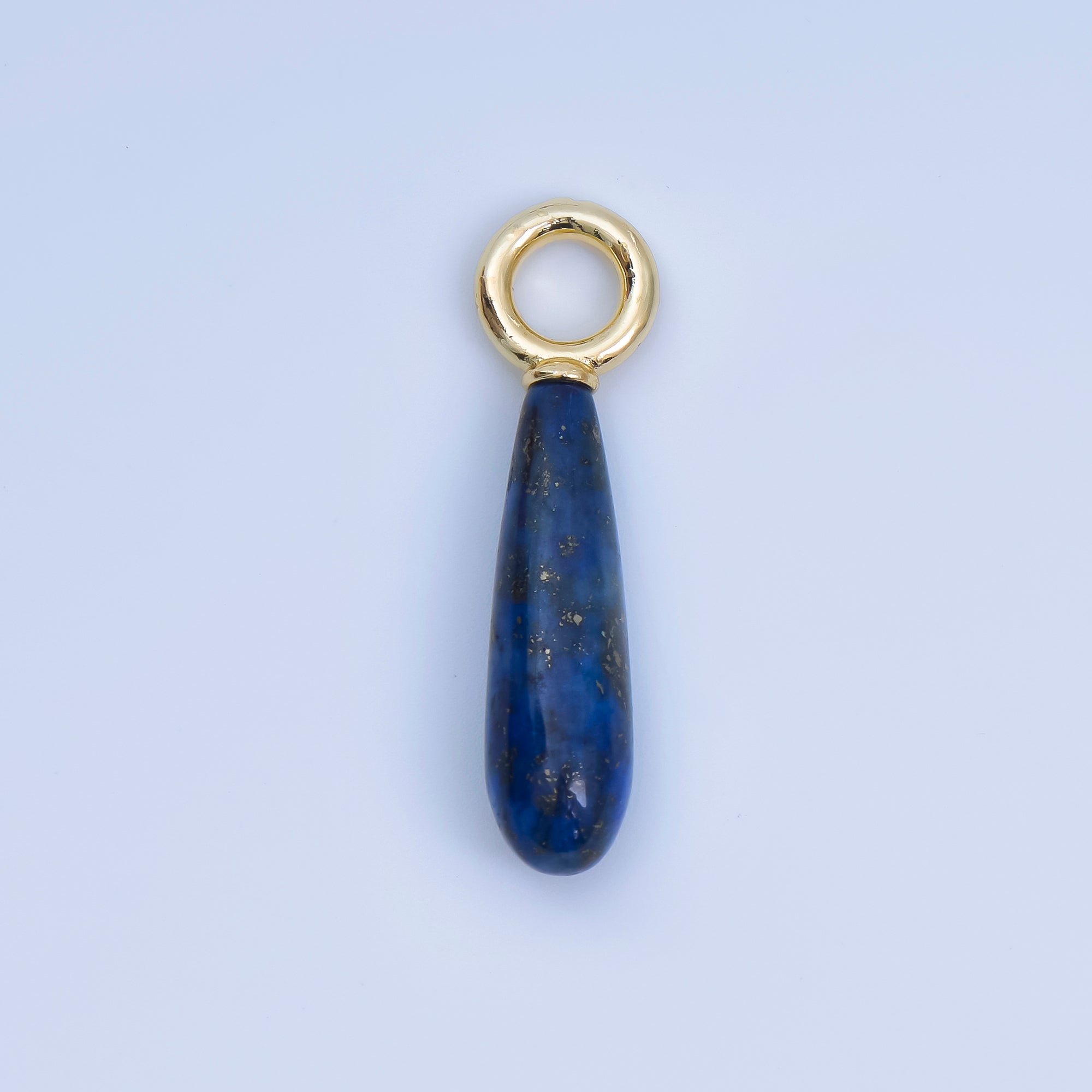 18K Gold Filled 33mm Natural Gemstone Teardrop Drop Pendant | AJ420 - AJ425