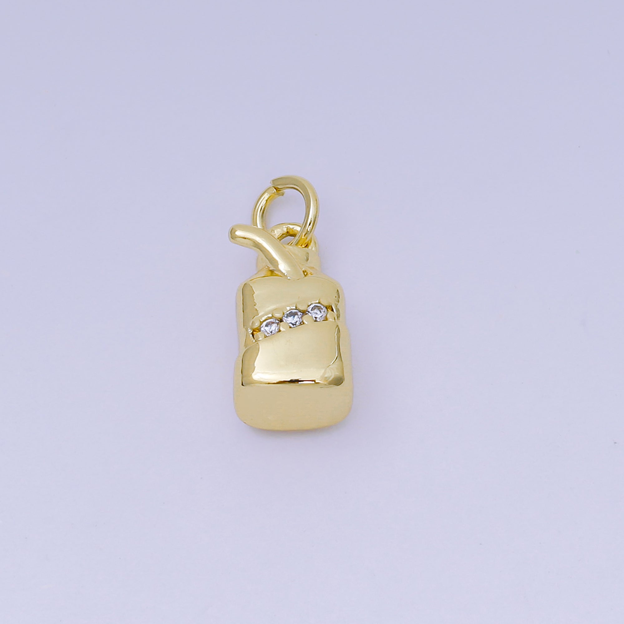 24K Gold Filled 13mm Micro Paved CZ Drink Charm in Gold & Silver | AJ474