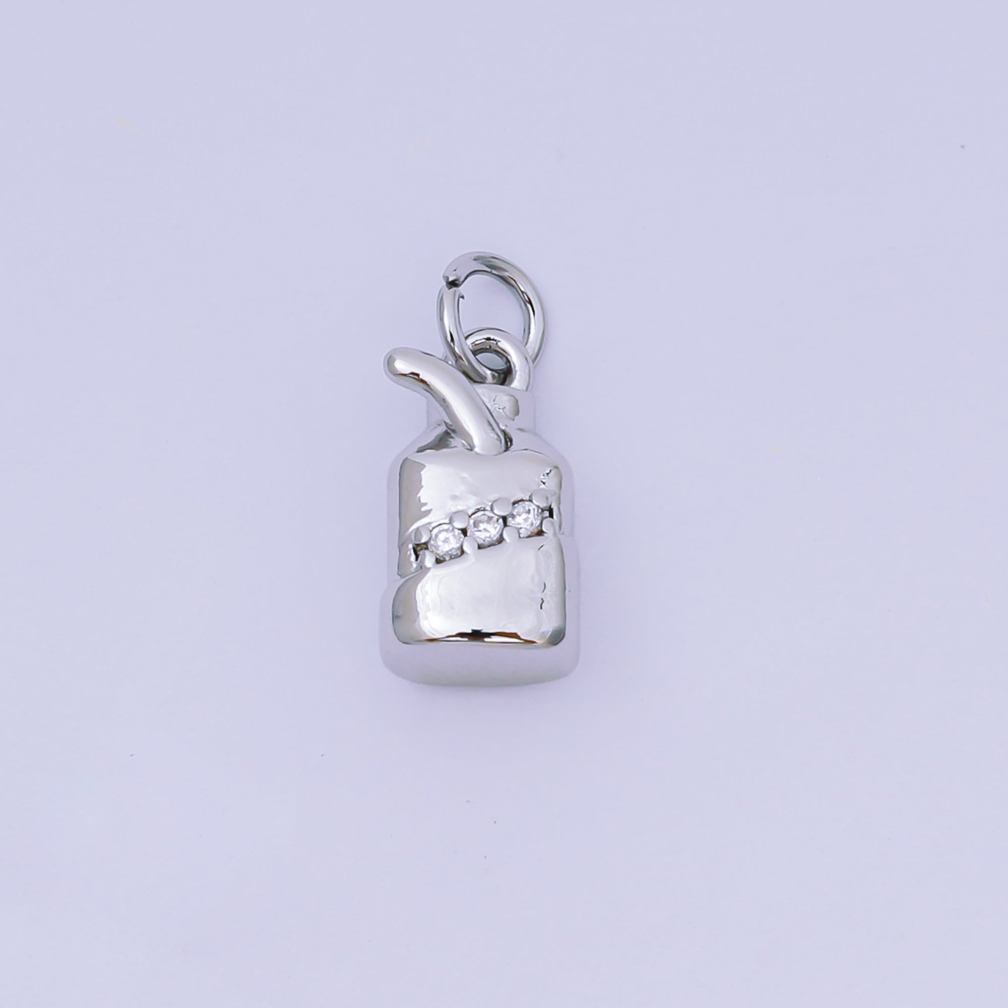 24K Gold Filled 13mm Micro Paved CZ Drink Charm in Gold & Silver | AJ474