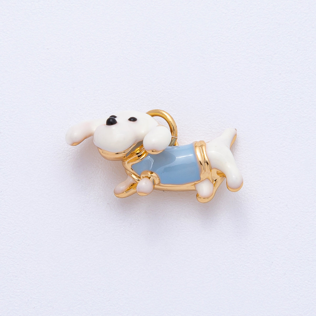 18K Gold Filled 19.5mm Dog Animal Pet Enamel Charm | AK048