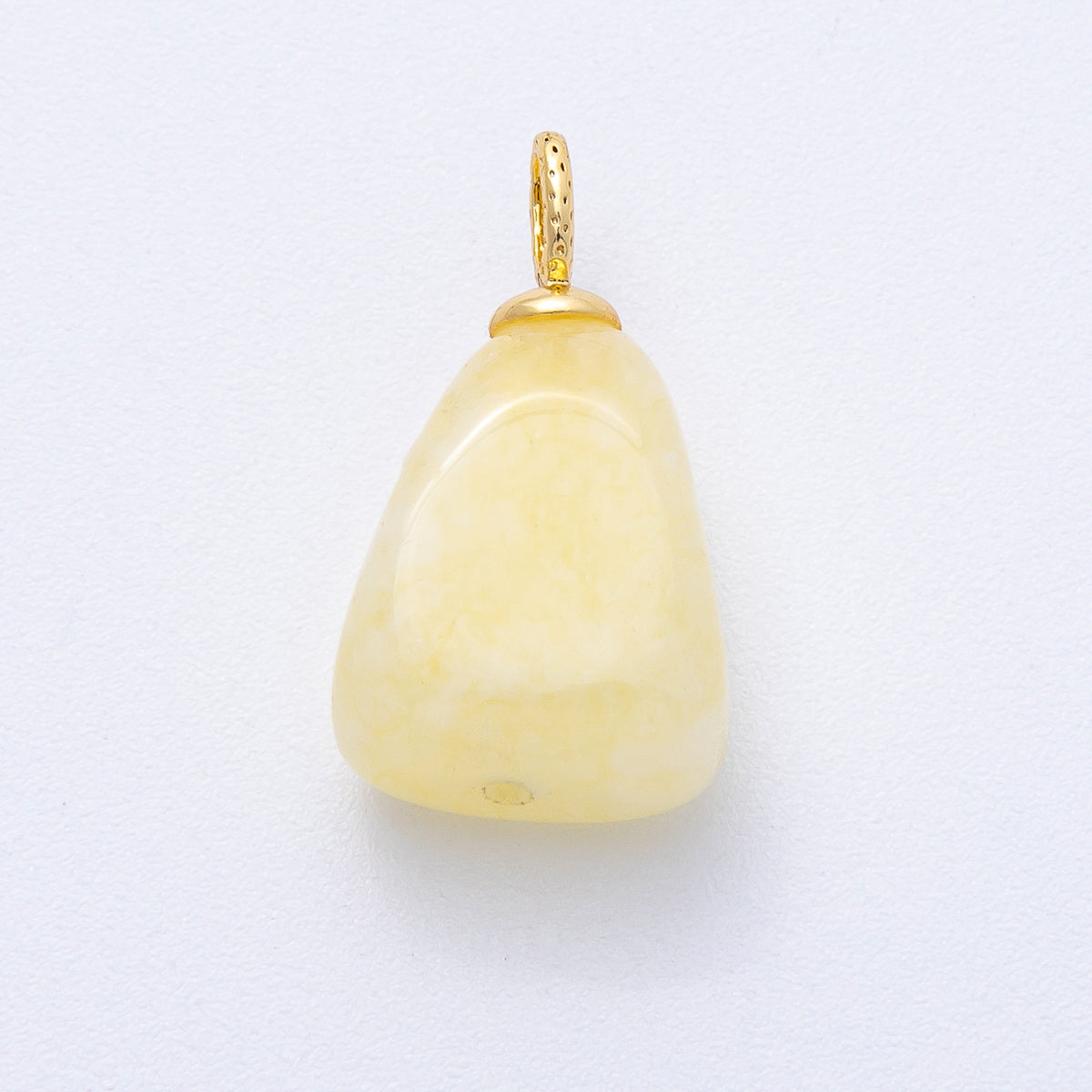 18K Gold Filled 23mm Red, Yellow, Pink Quartz Geometric Gemstone Charm | AK125 AK126